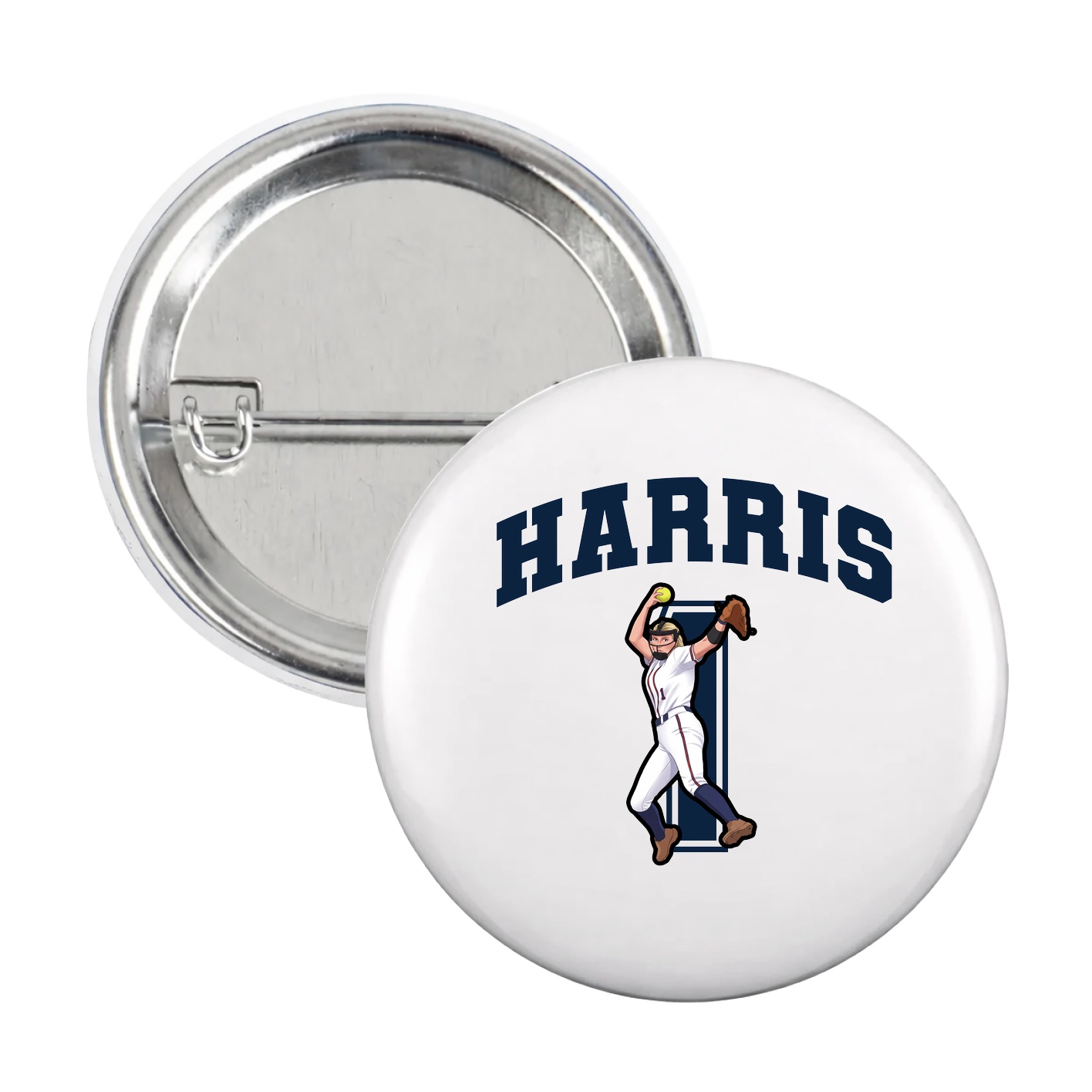 Game Day Button — Number in White