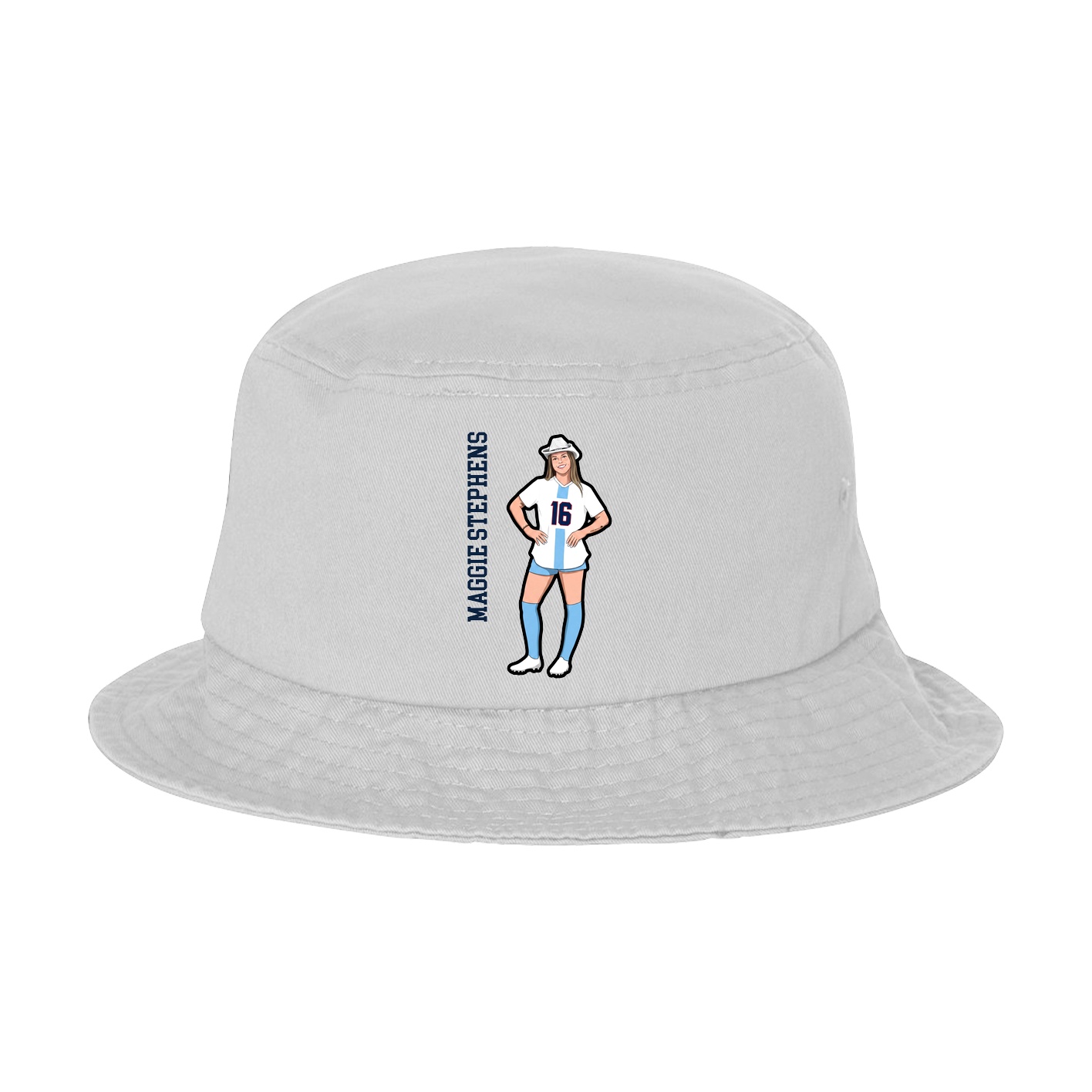 Bucket Cap — Name Vertical in White