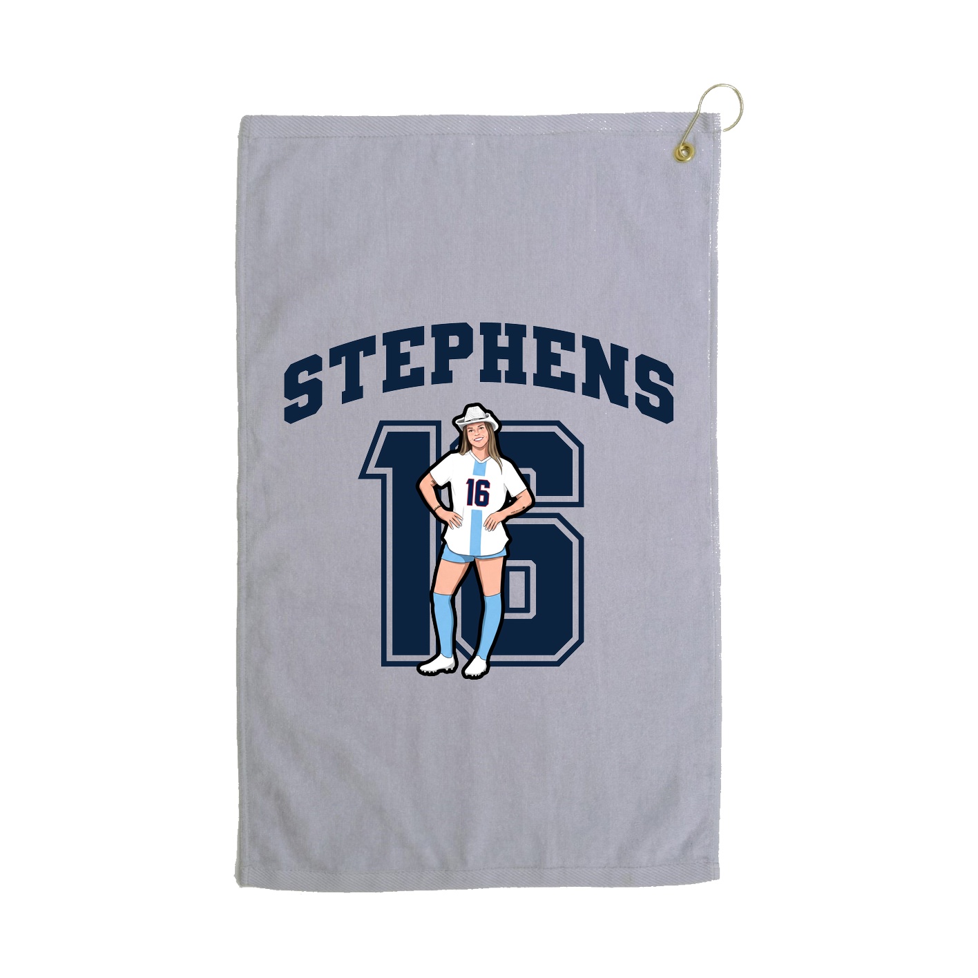 Golf Towel — Number in Grey