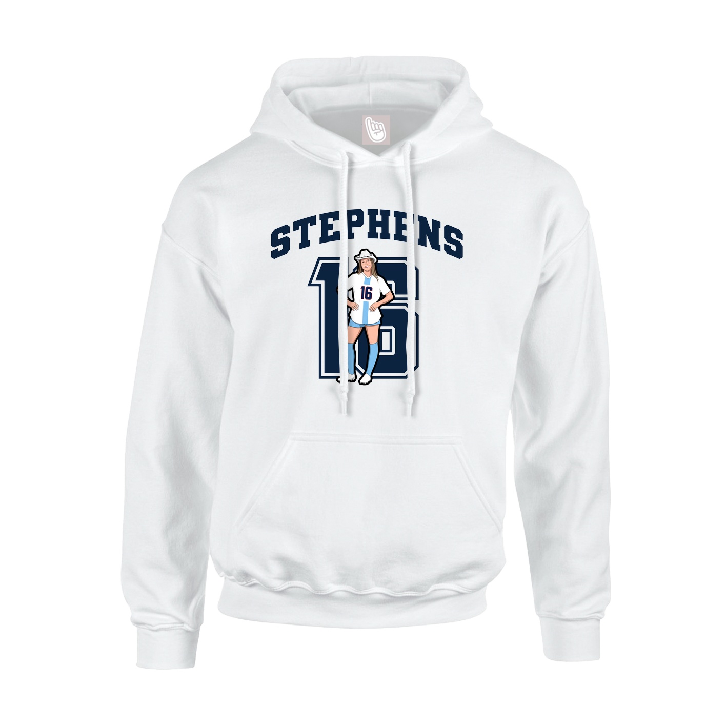 Hoodie — Number in White