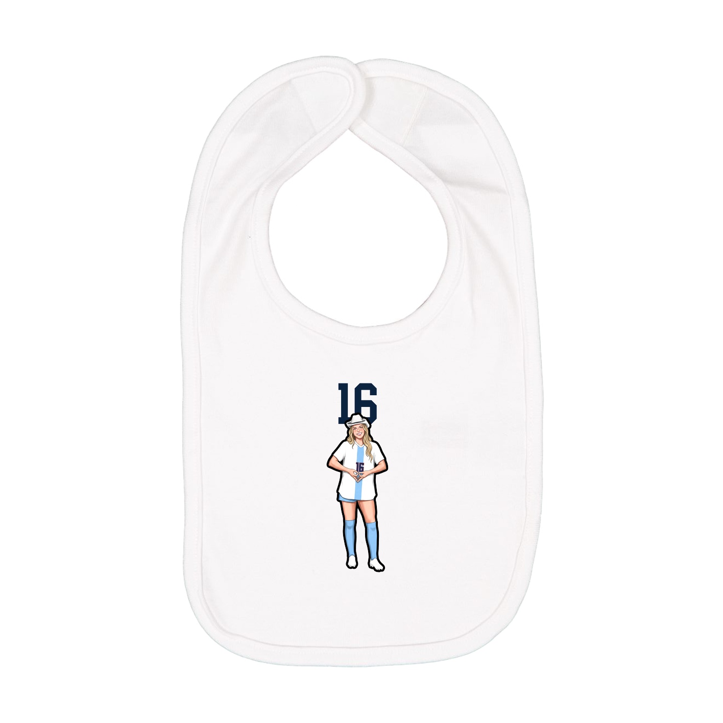 Infant Bib — Number Top in White
