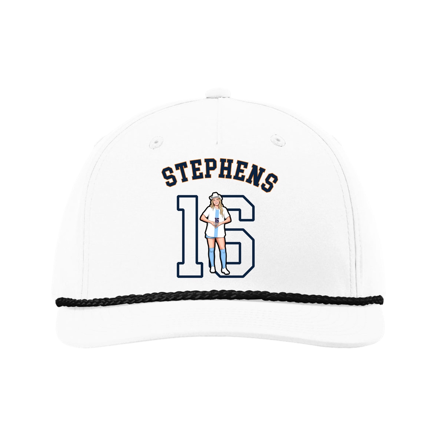 Five-Panel Classic Rope Cap — Shirsey Arch in White
