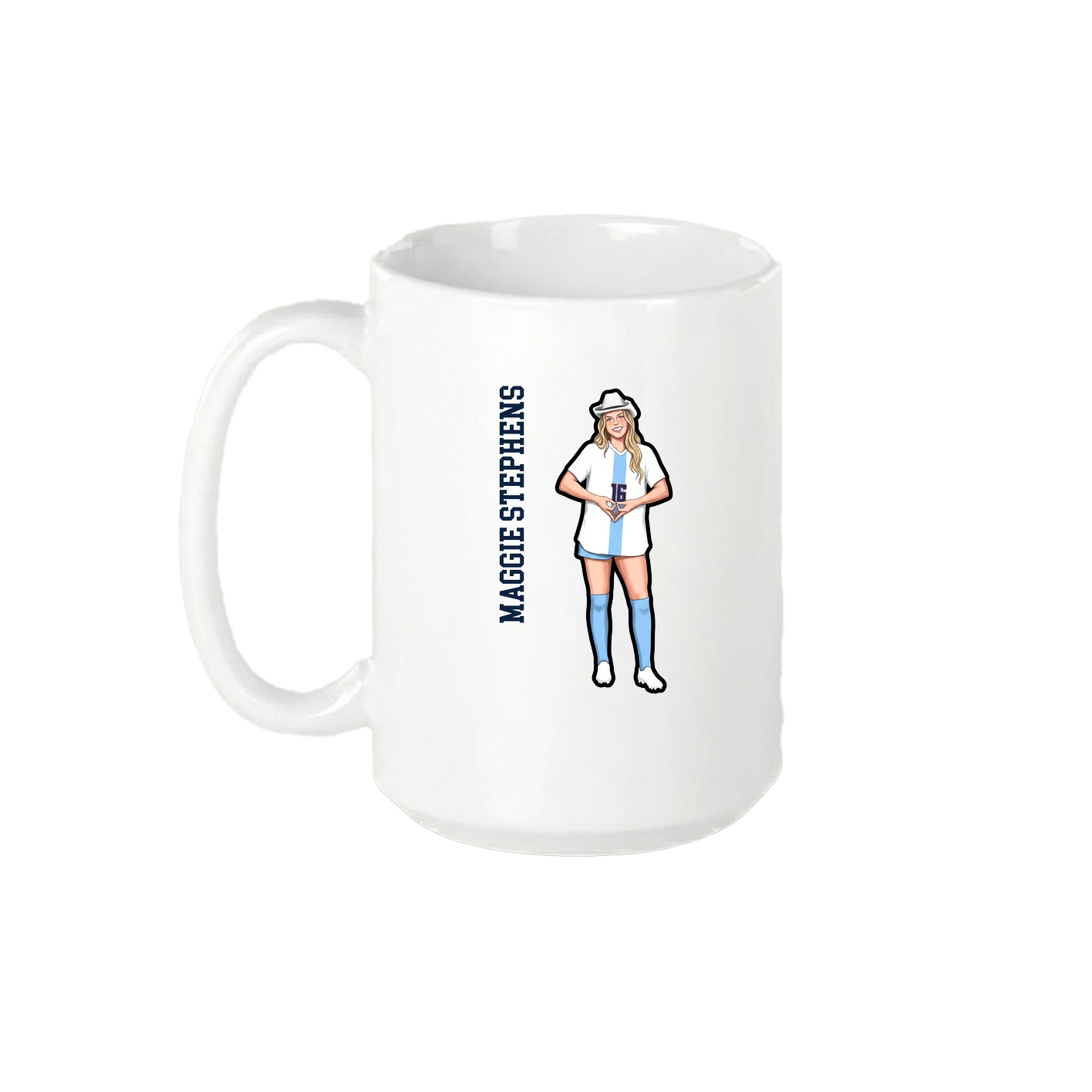 15oz Coffee Mug — Name Vertical in White