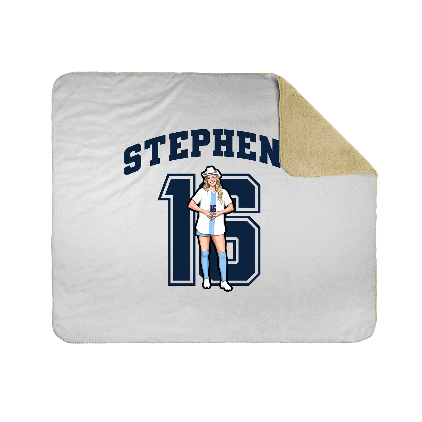 Throw Blanket — Number in White
