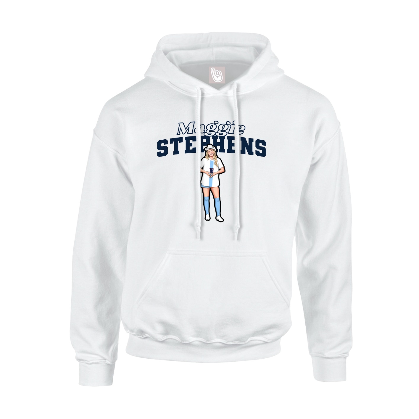 Youth Hoodie — Name Arch in White