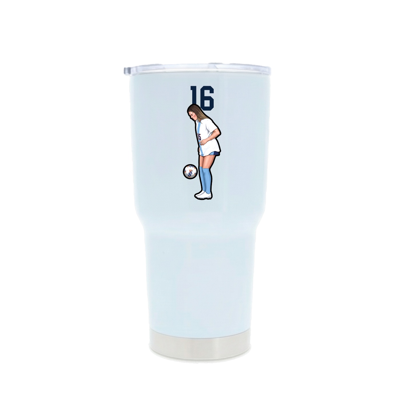 30oz Stainless Steel Tumbler — Number Top in White