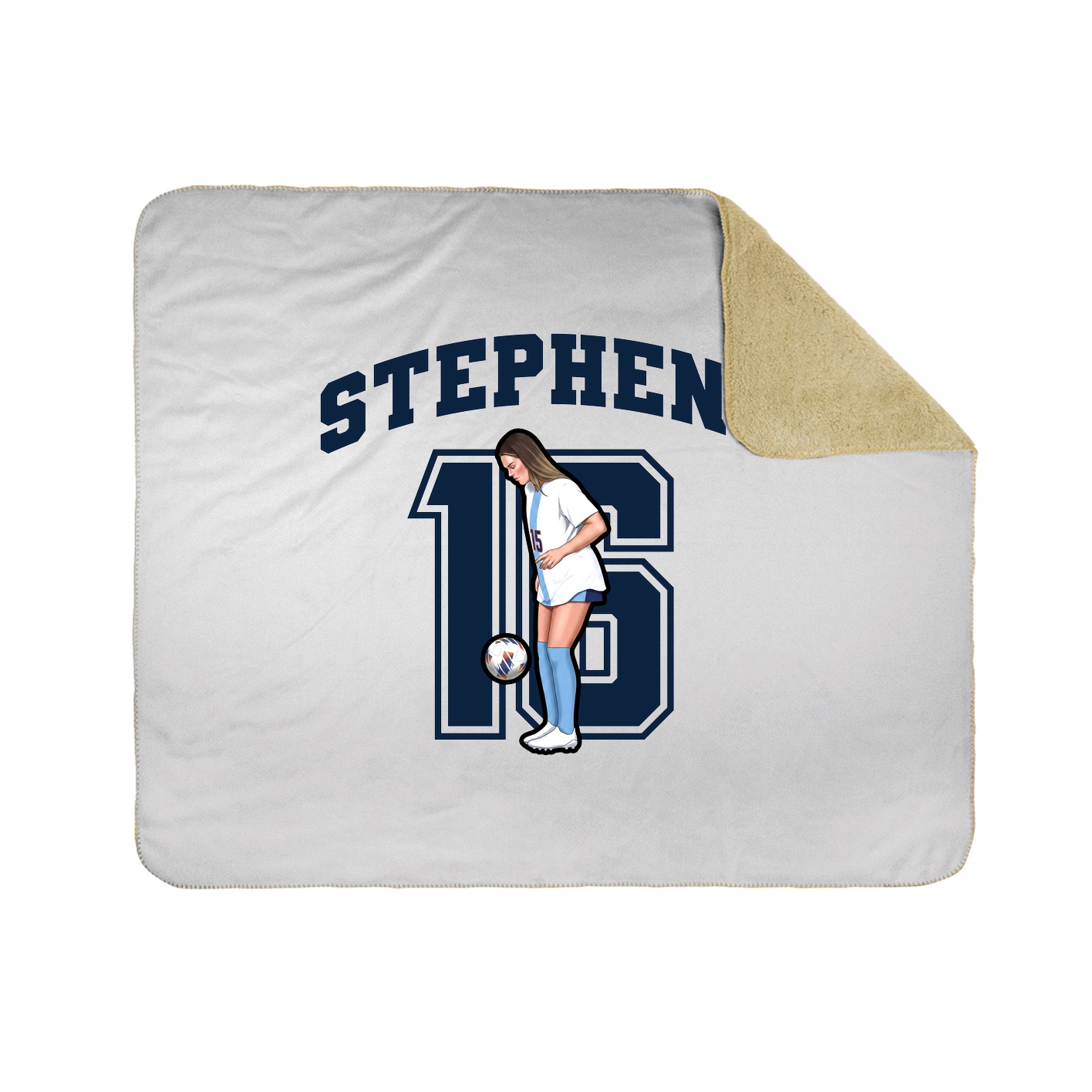 Throw Blanket — Number in White