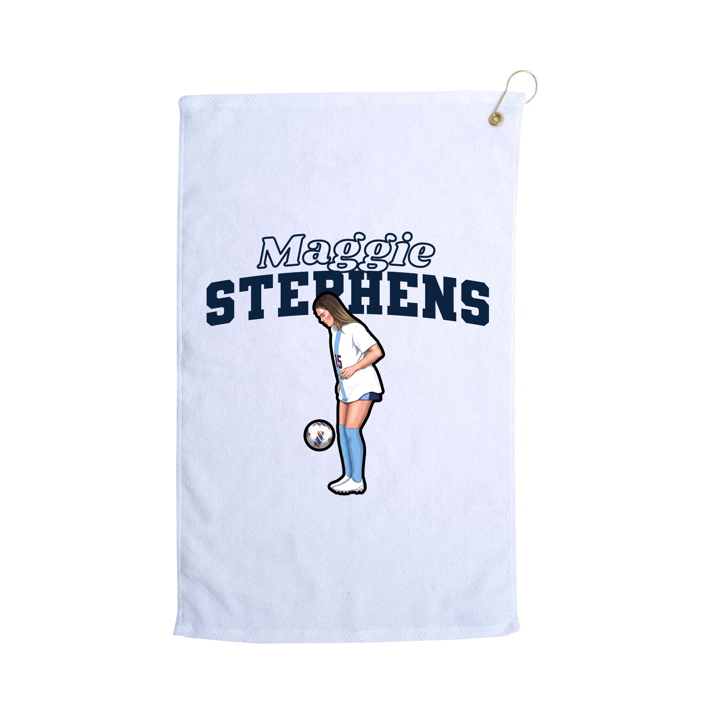 Golf Towel — Name Arch in White