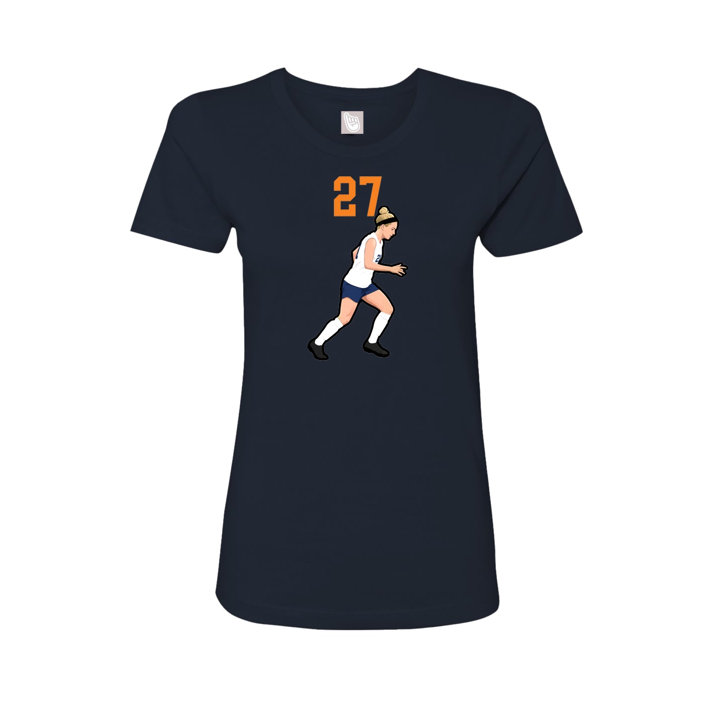 Fitted Women's Tee — Number Top in Navy