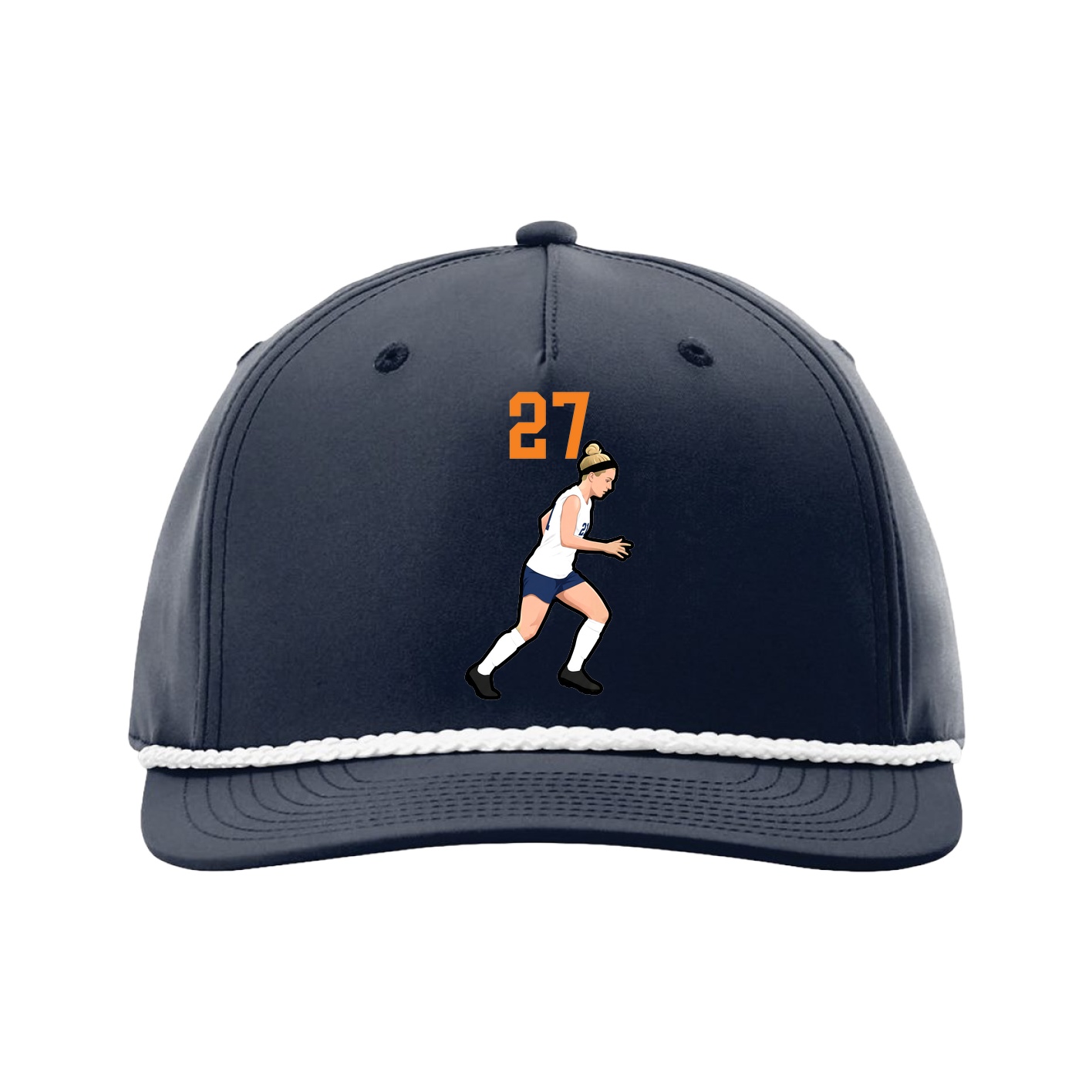 Five-Panel Classic Rope Cap — Number Top in Navy