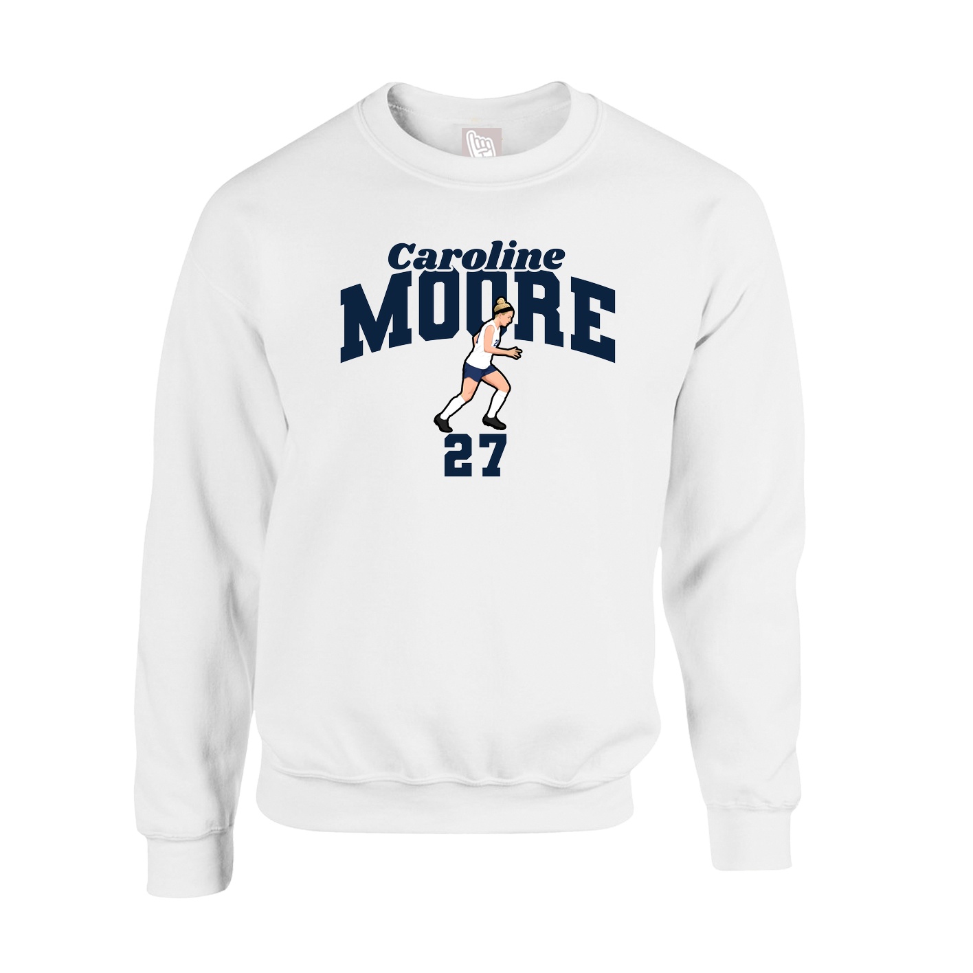 Fleece Crew — Signature Arch in White