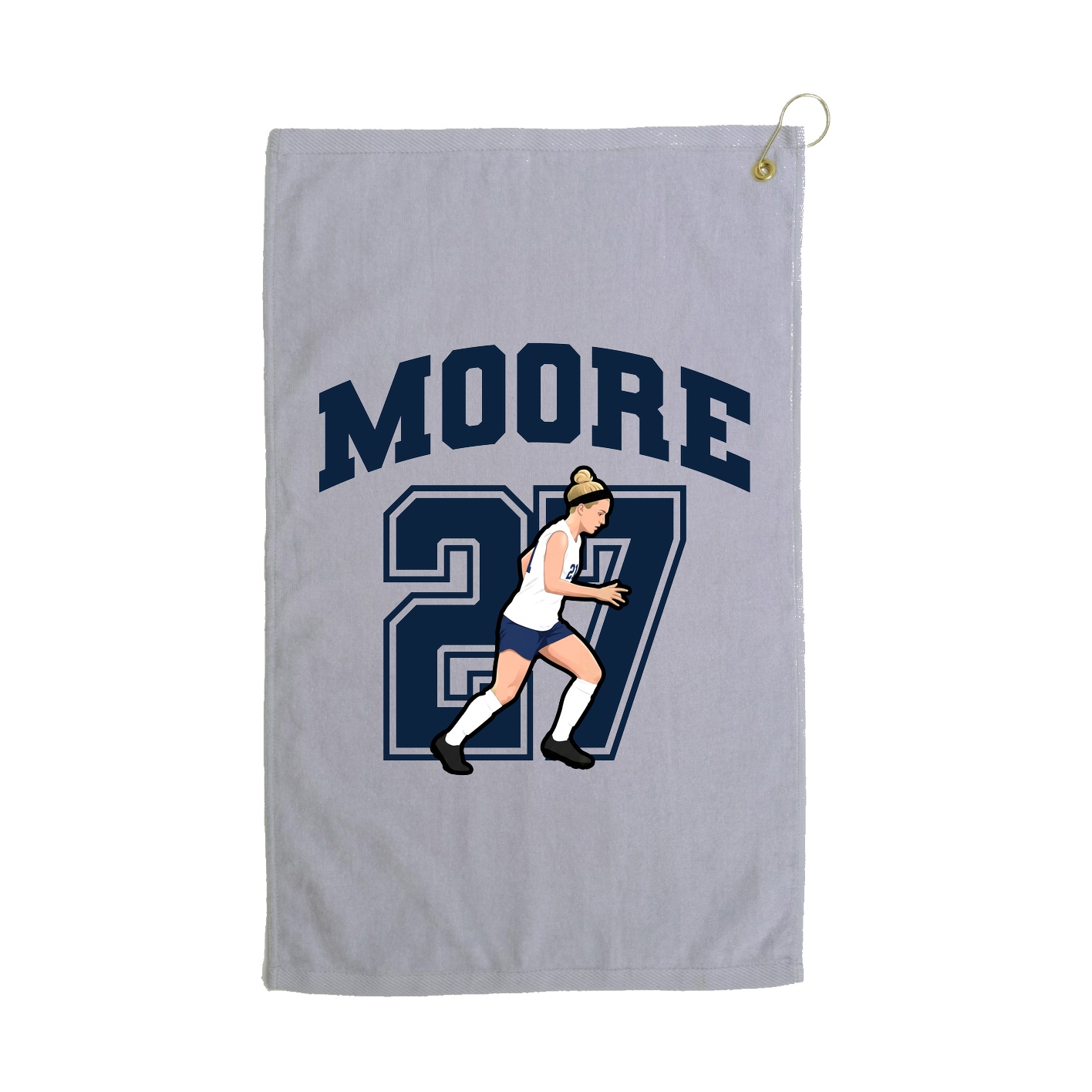 Golf Towel — Number in Grey