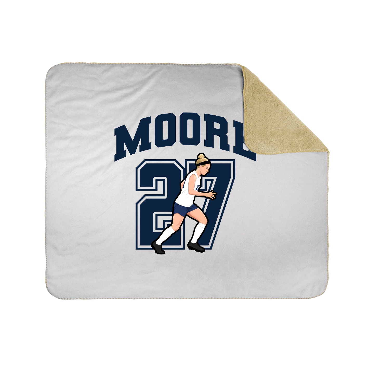 Throw Blanket — Number in White