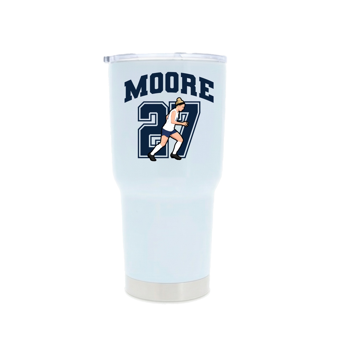 30oz Stainless Steel Tumbler — Number in White