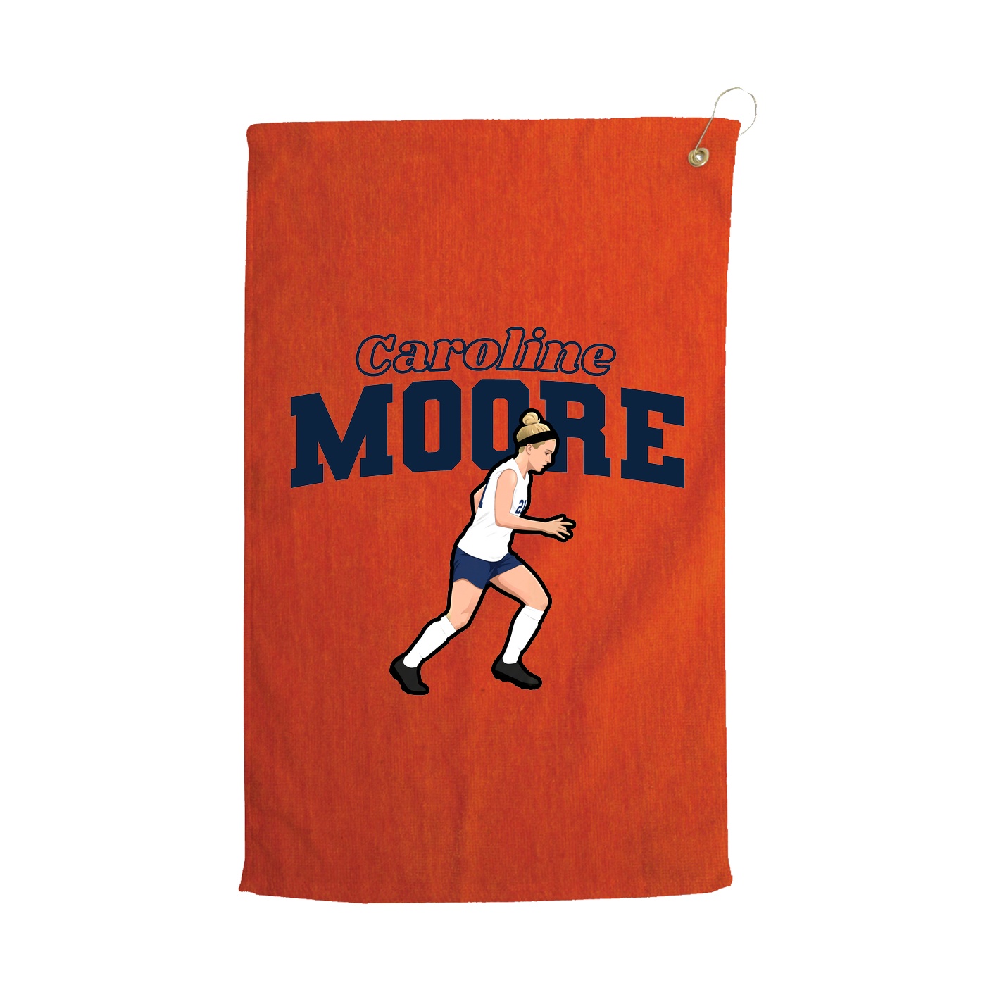 Golf Towel — Name Arch in Orange