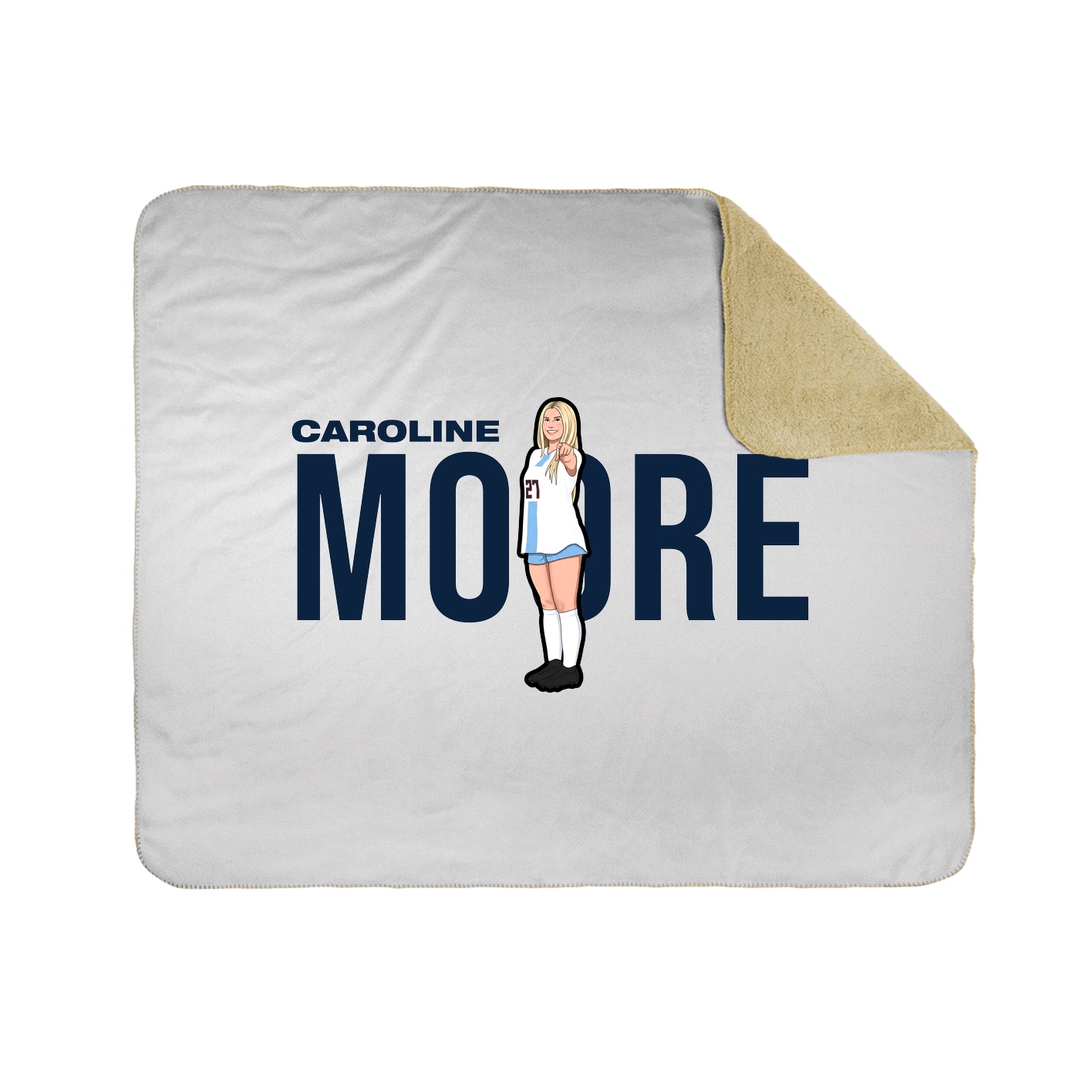 Throw Blanket — Player Name in White