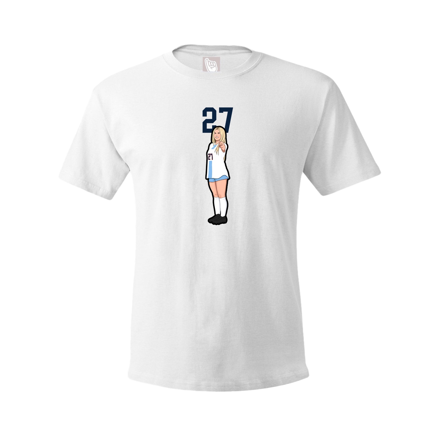 Youth Tee — Number Top in White