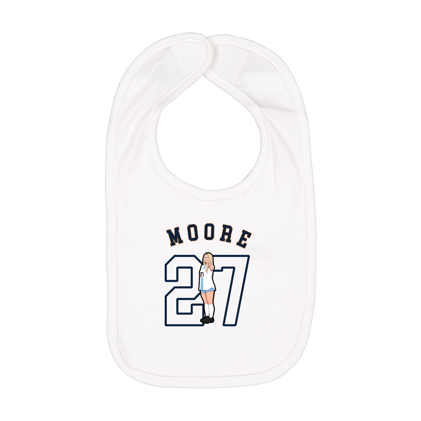 Infant Bib — Shirsey Arch in White