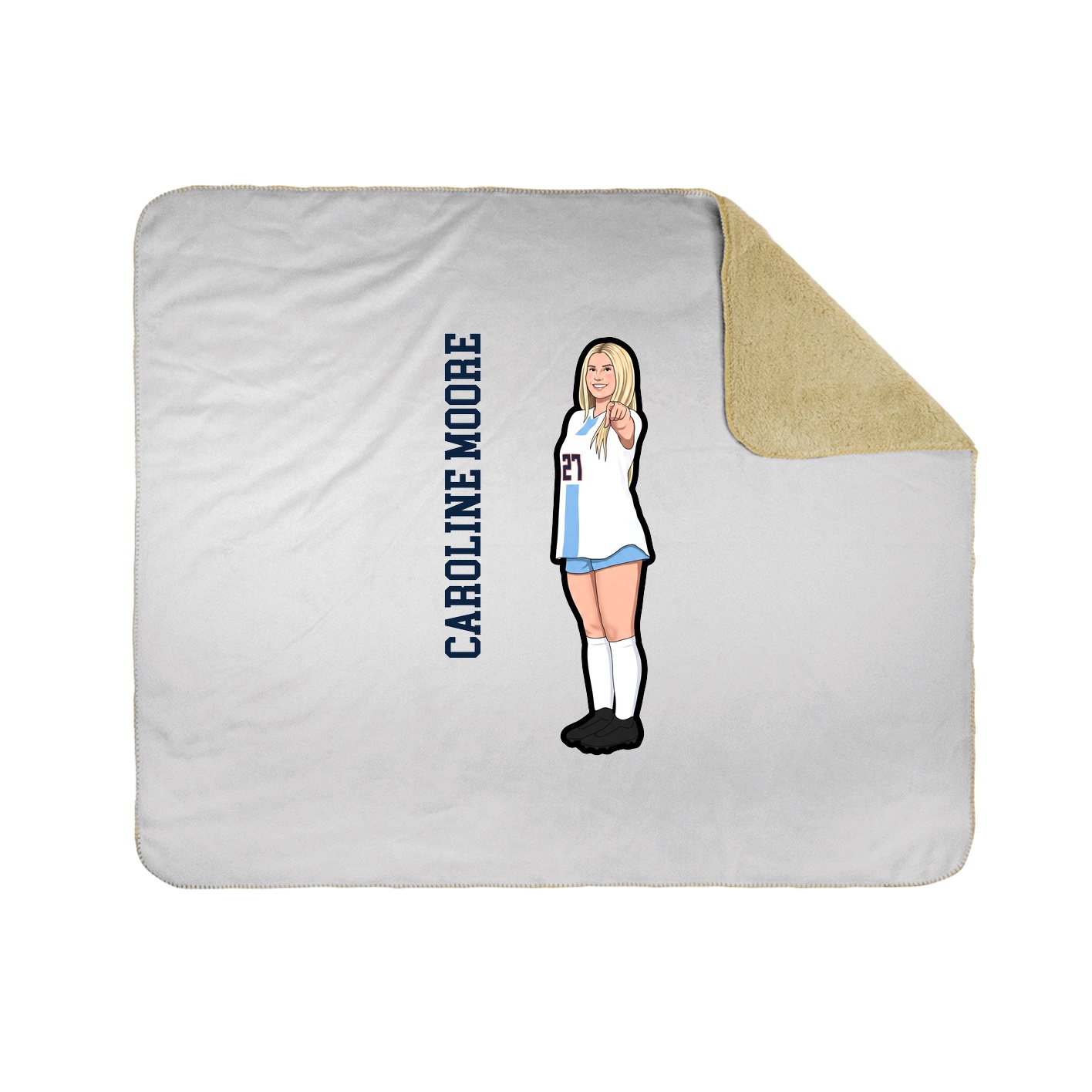 Throw Blanket — Name Vertical in White