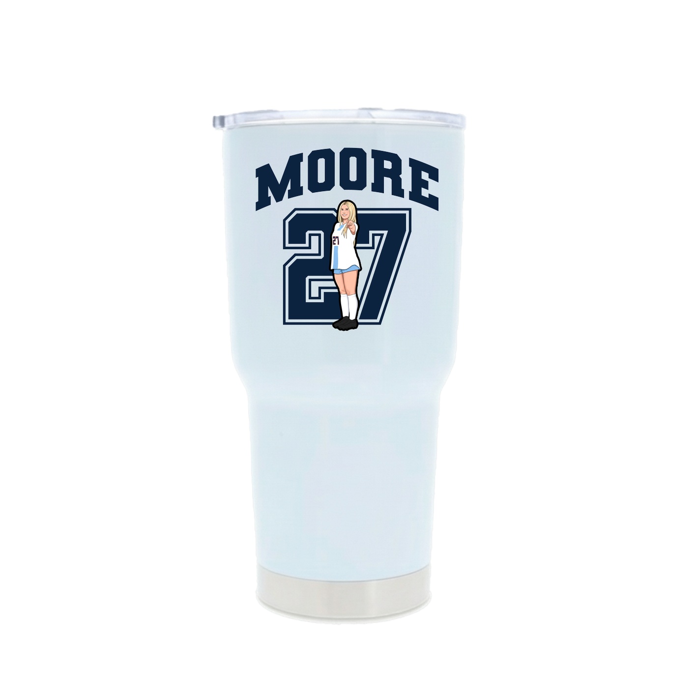 30oz Stainless Steel Tumbler — Number in White
