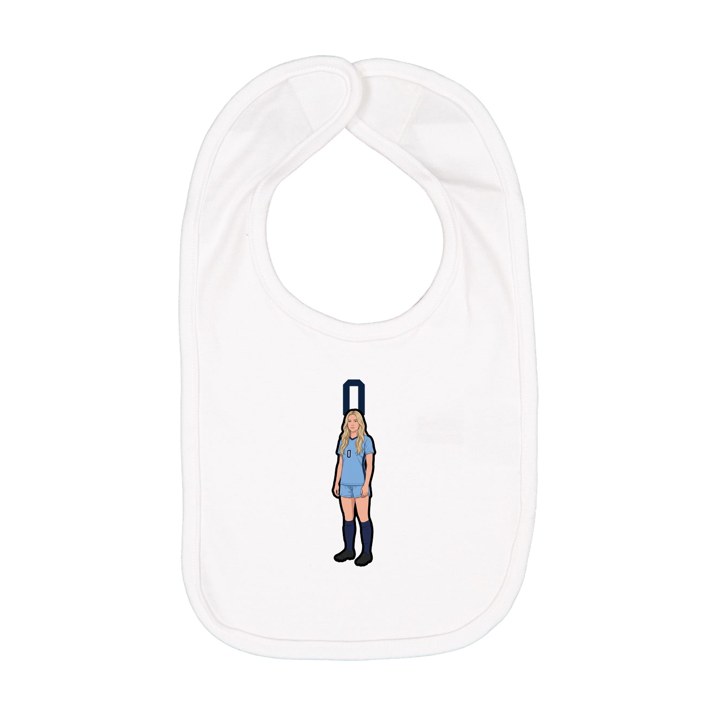 Infant Bib — Number Top in White