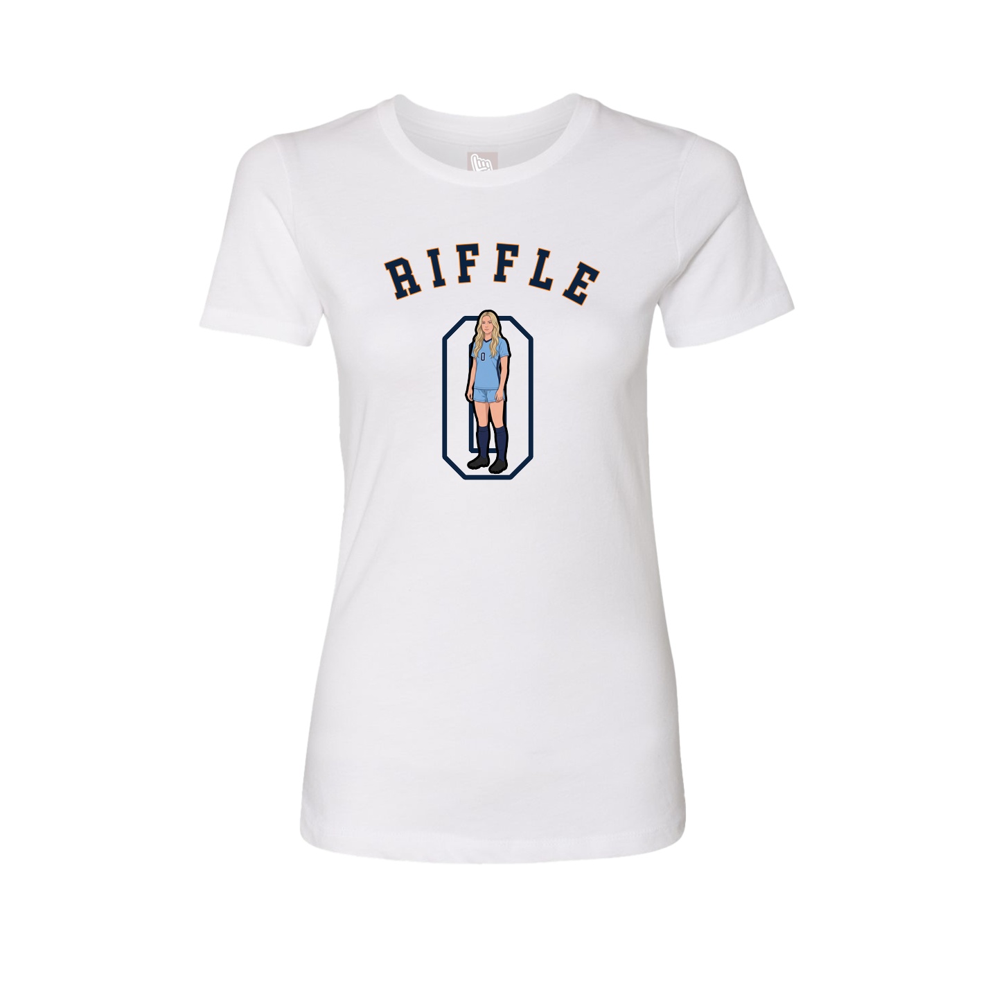 Fitted Women's Tee — Shirsey Arch in White