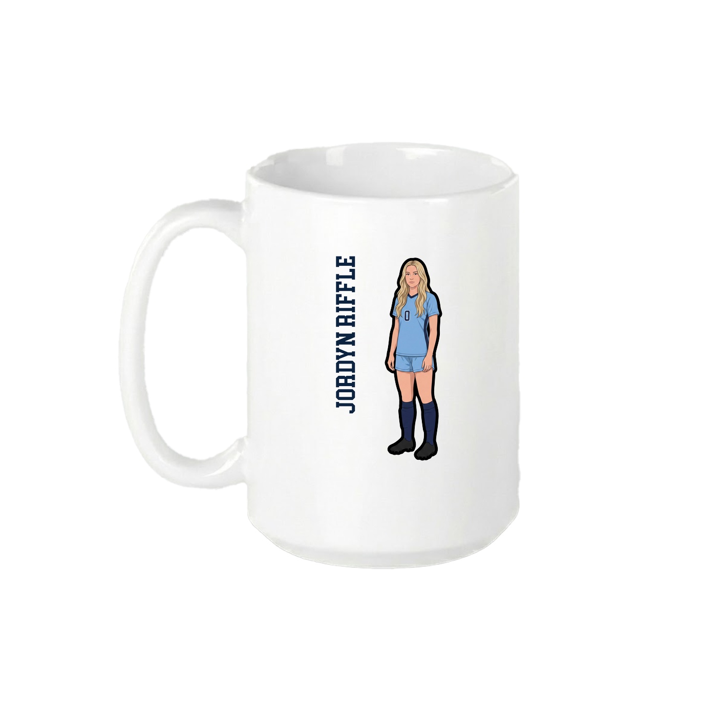 15oz Coffee Mug — Name Vertical in White