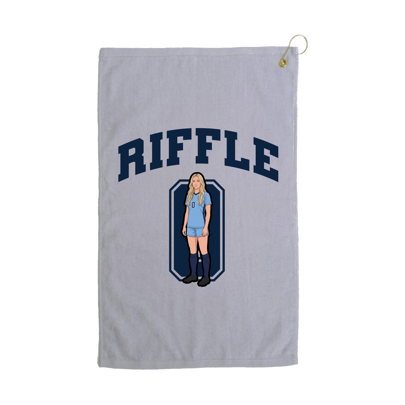 Golf Towel — Number in Grey