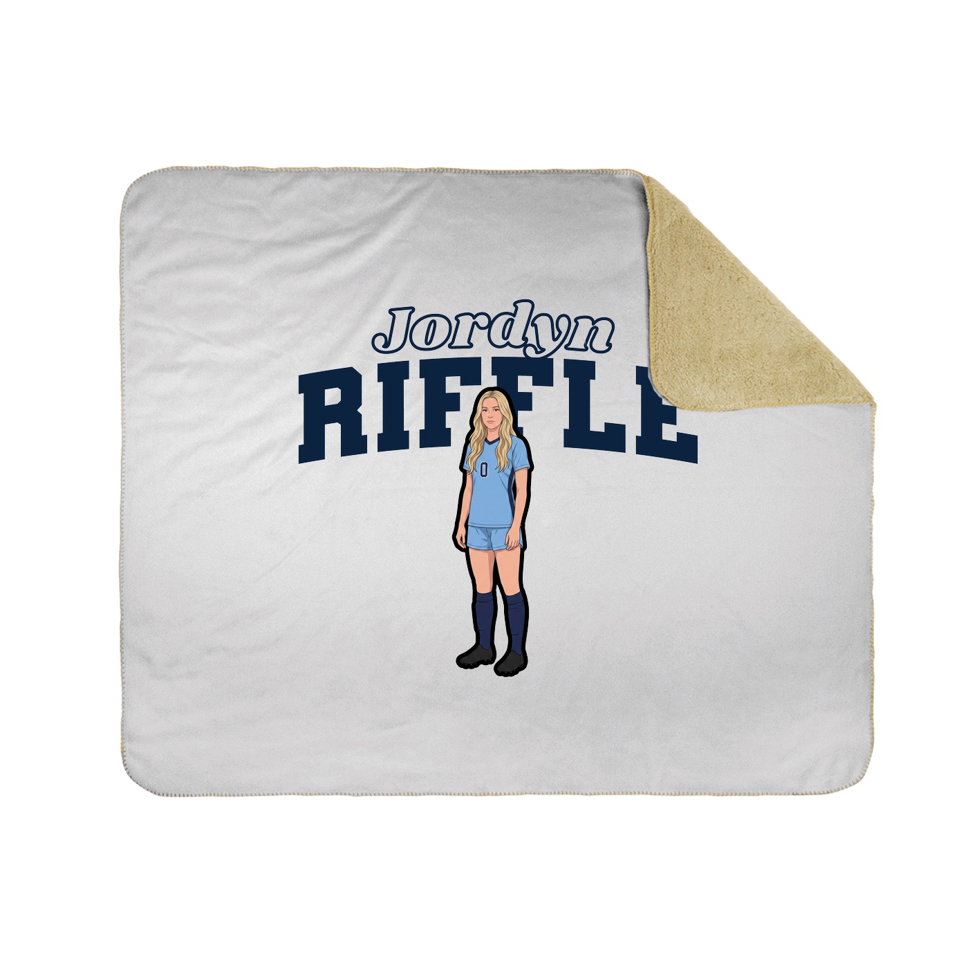 Throw Blanket — Name Arch in White