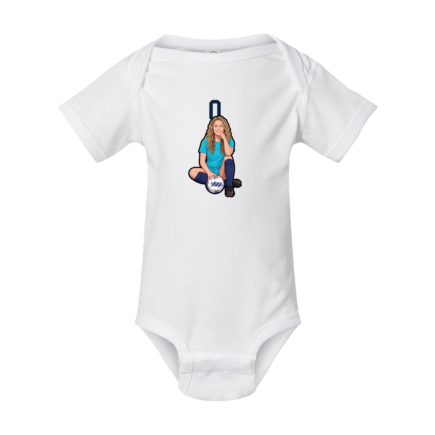 Baby Onesie — Number Top in White