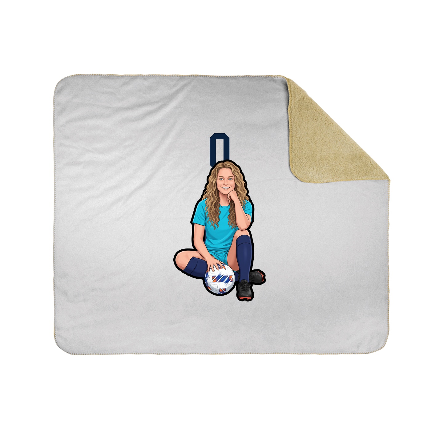 Throw Blanket — Number Top in White