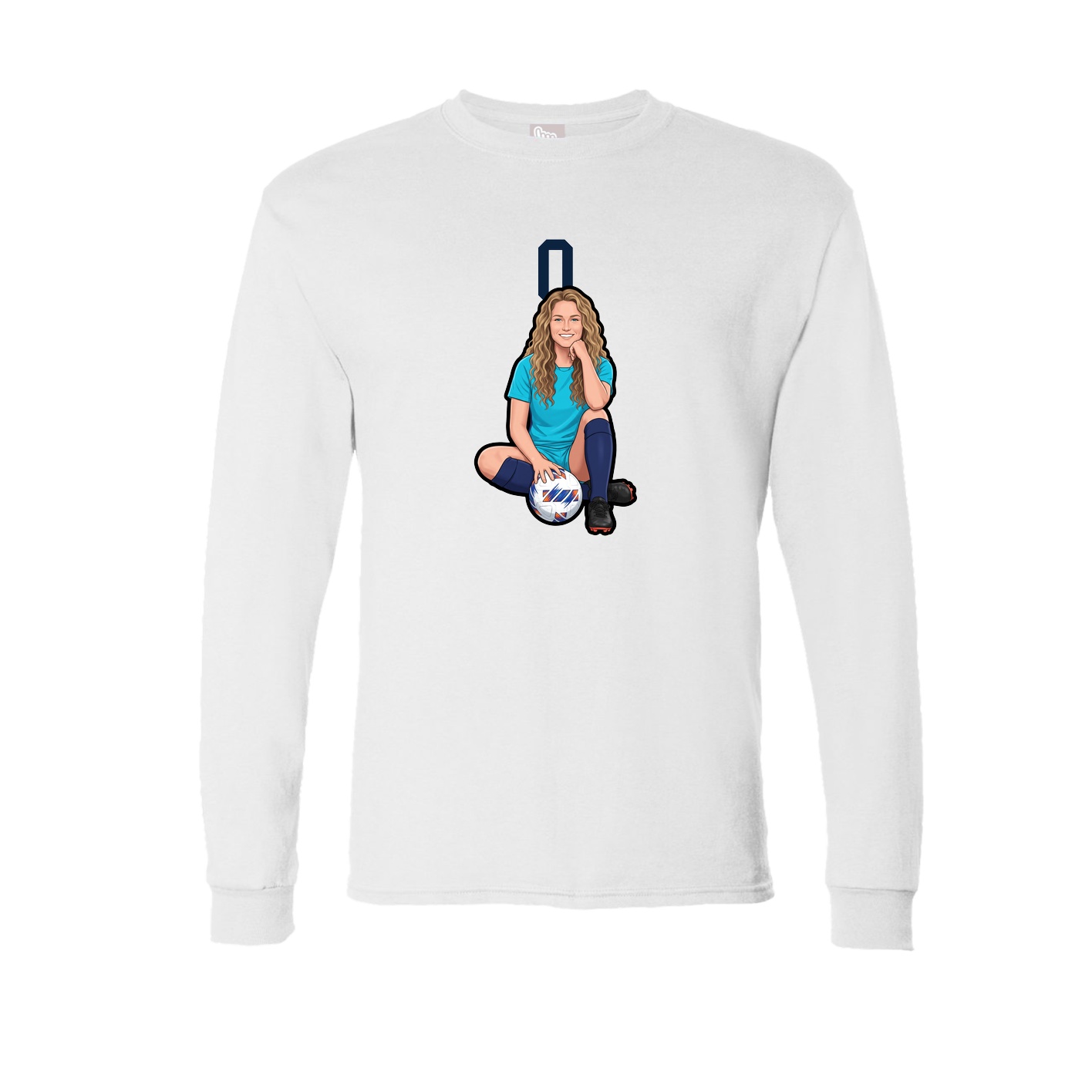 Long Sleeve Tee — Number Top in White