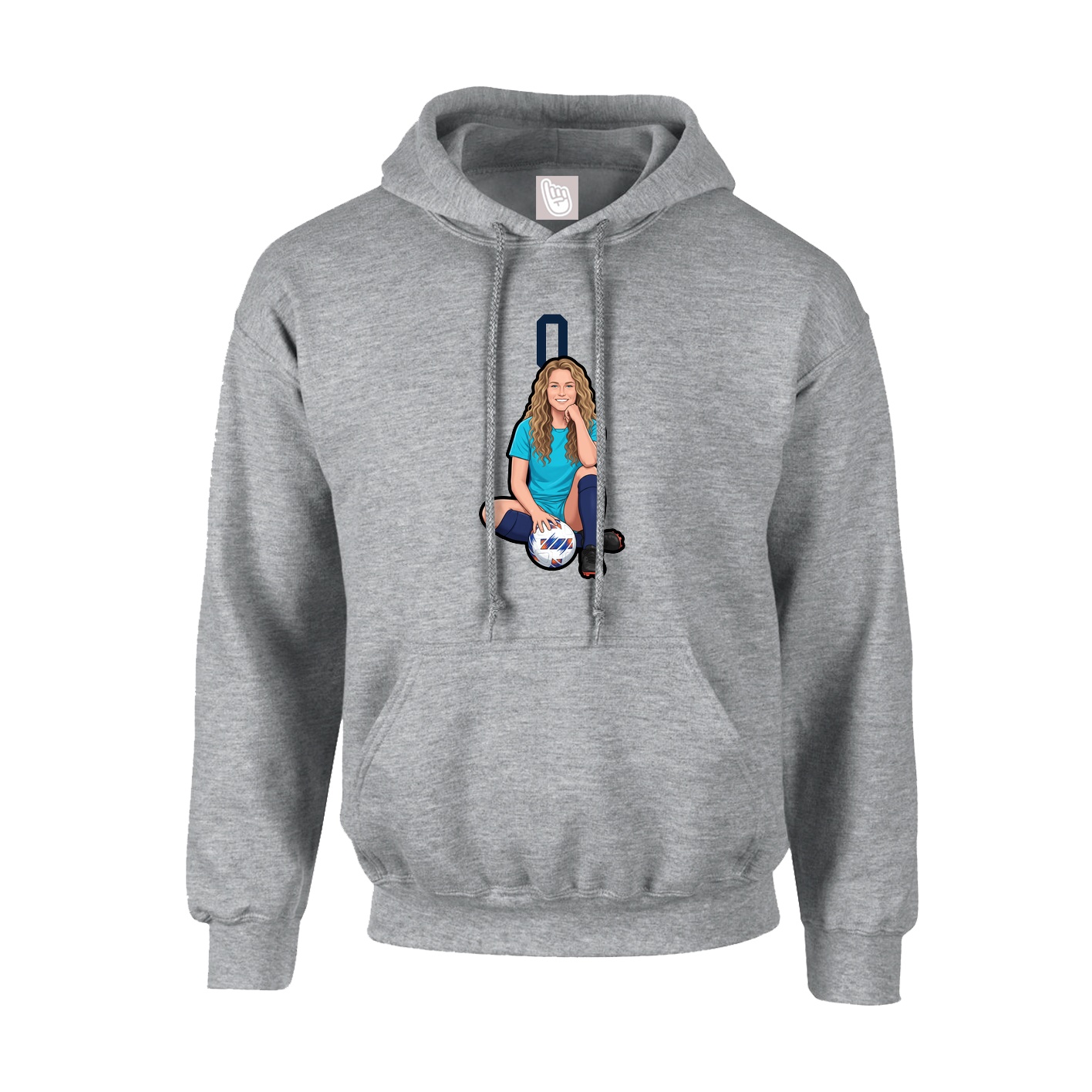 Hoodie — Number Top in Grey