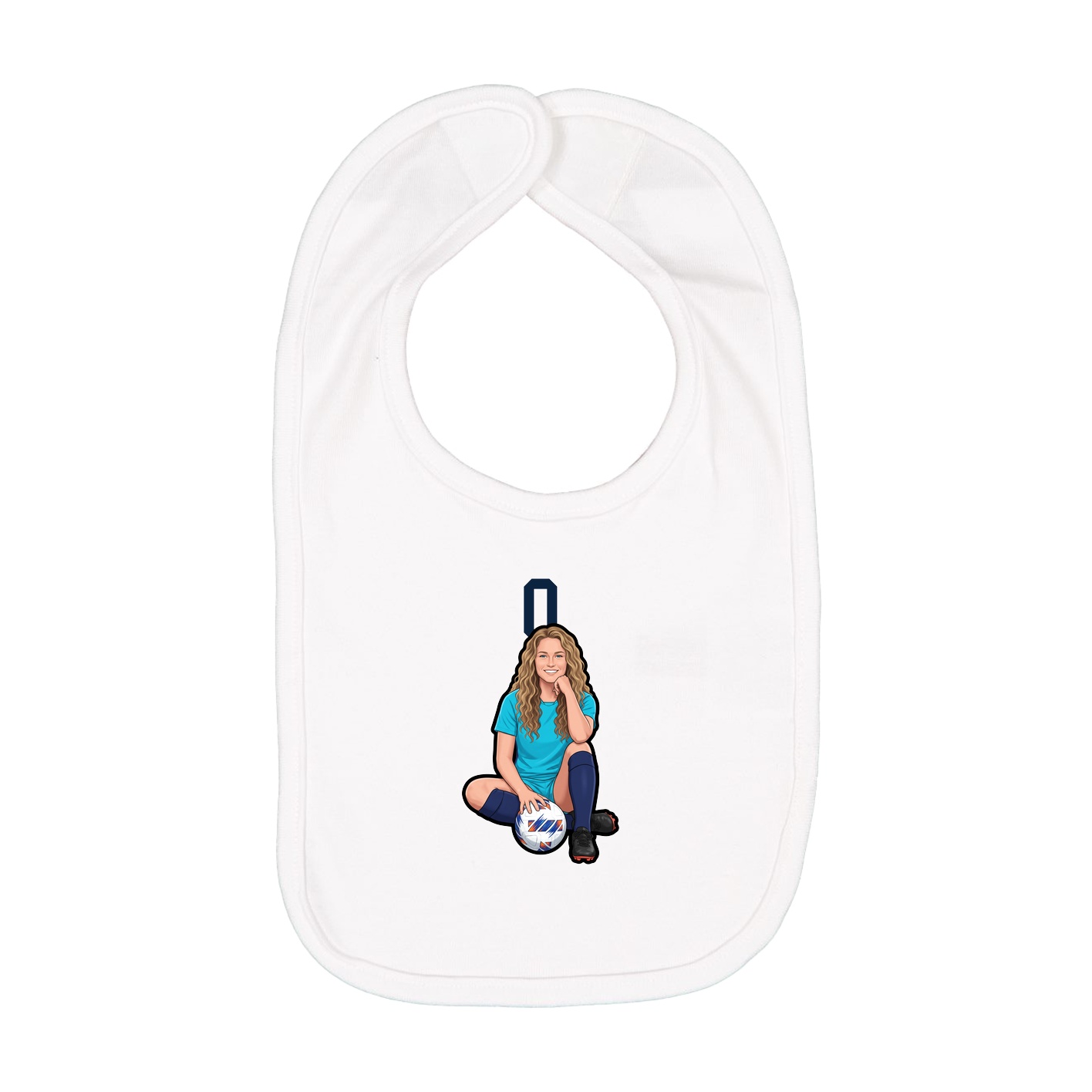 Infant Bib — Number Top in White