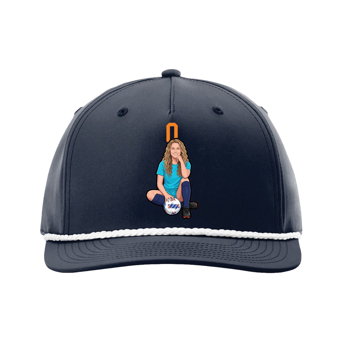 Five-Panel Classic Rope Cap — Number Top in Navy