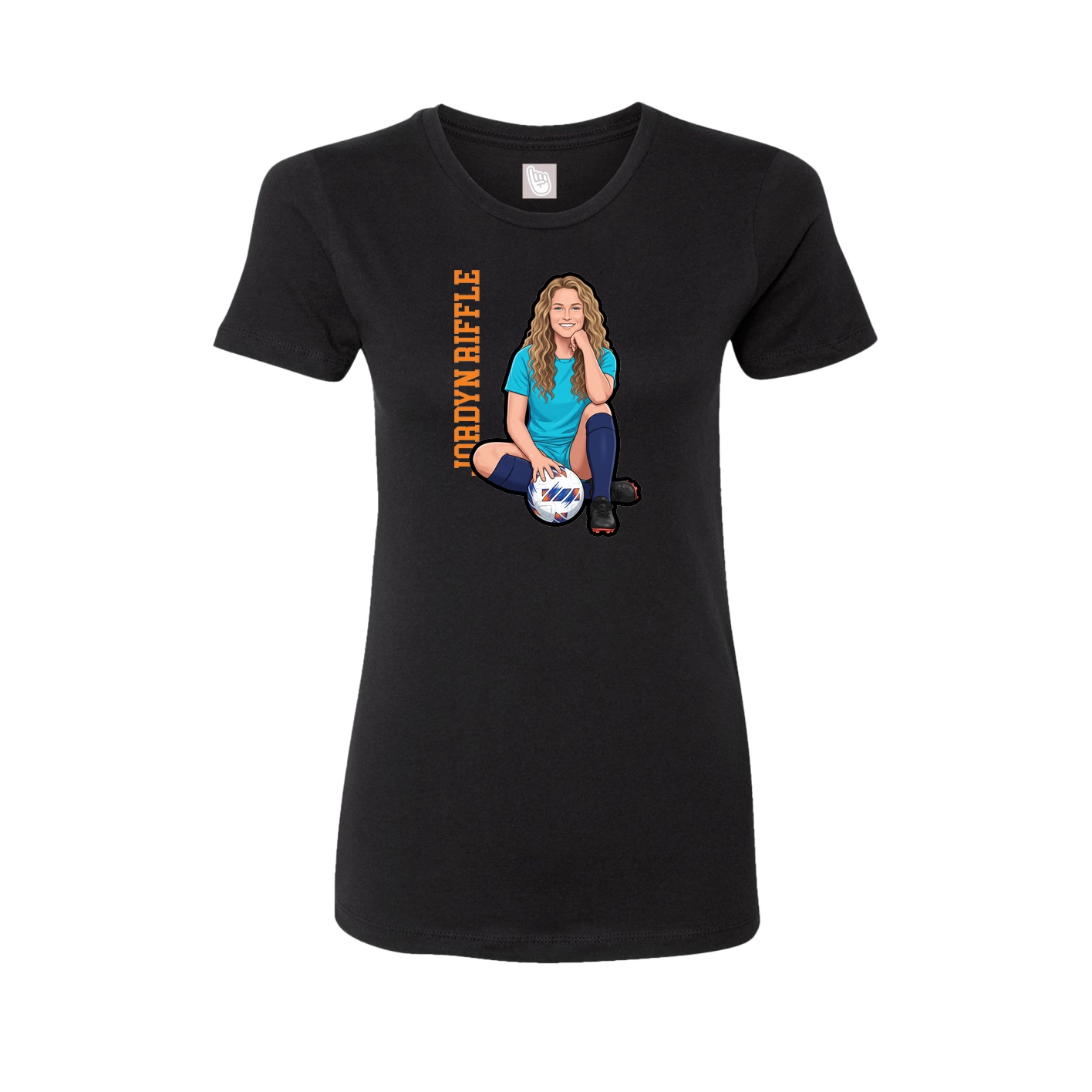 Fitted Women's Tee — Name Vertical in Black