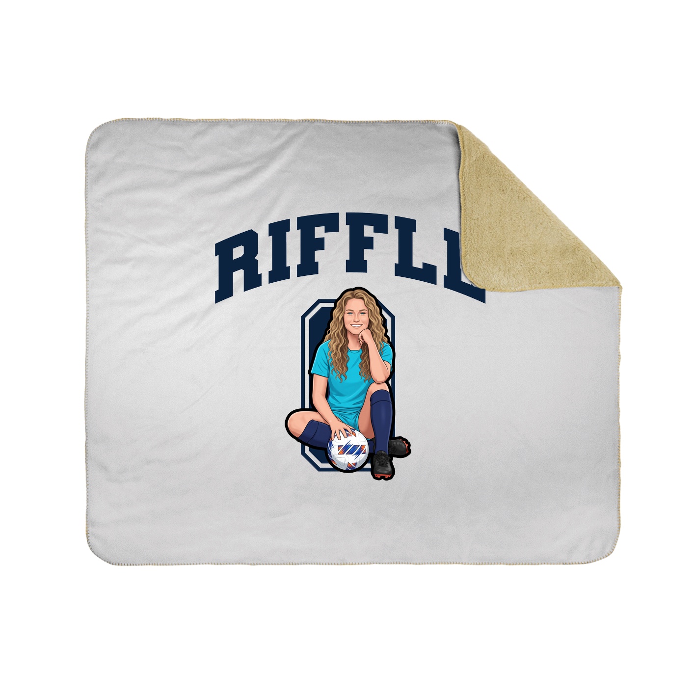 Throw Blanket — Number in White