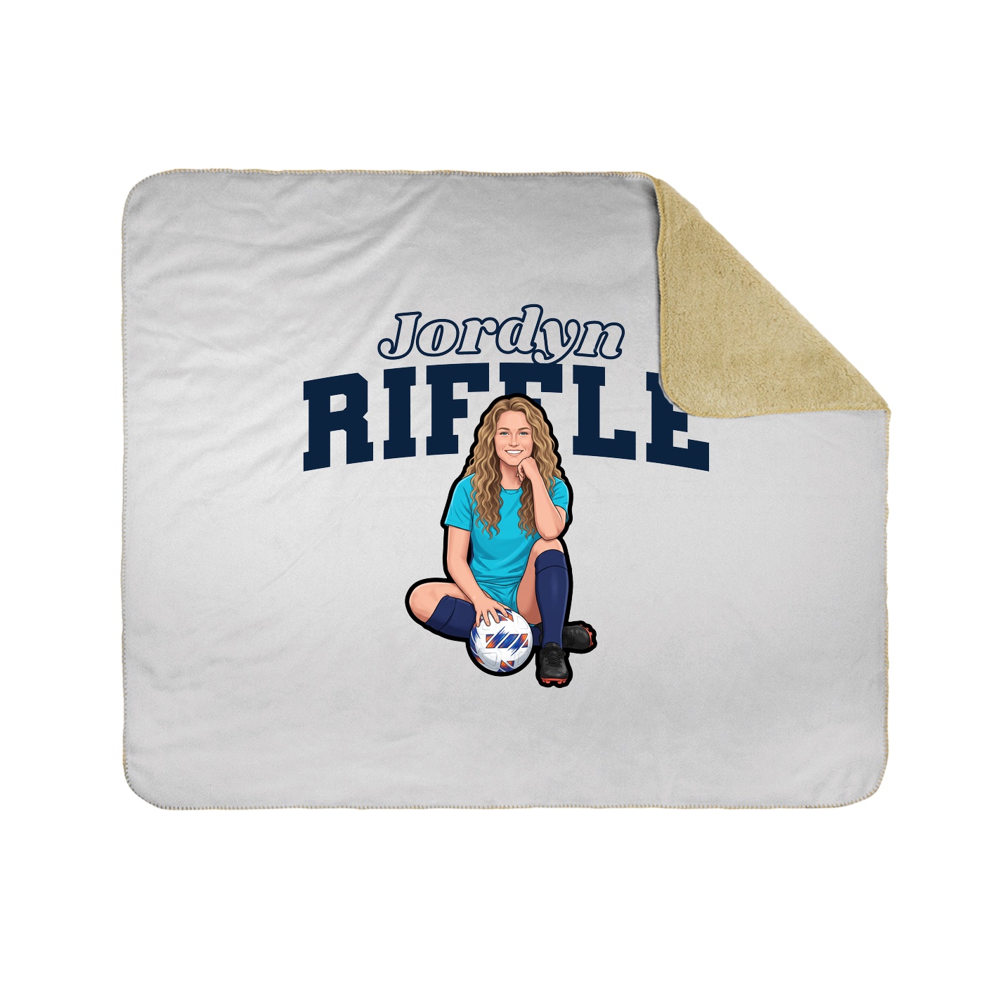 Throw Blanket — Name Arch in White