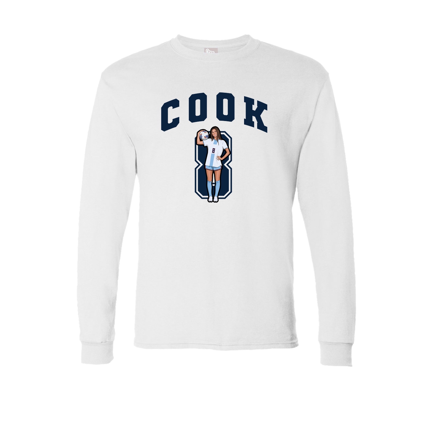 Long Sleeve Tee — Number in White