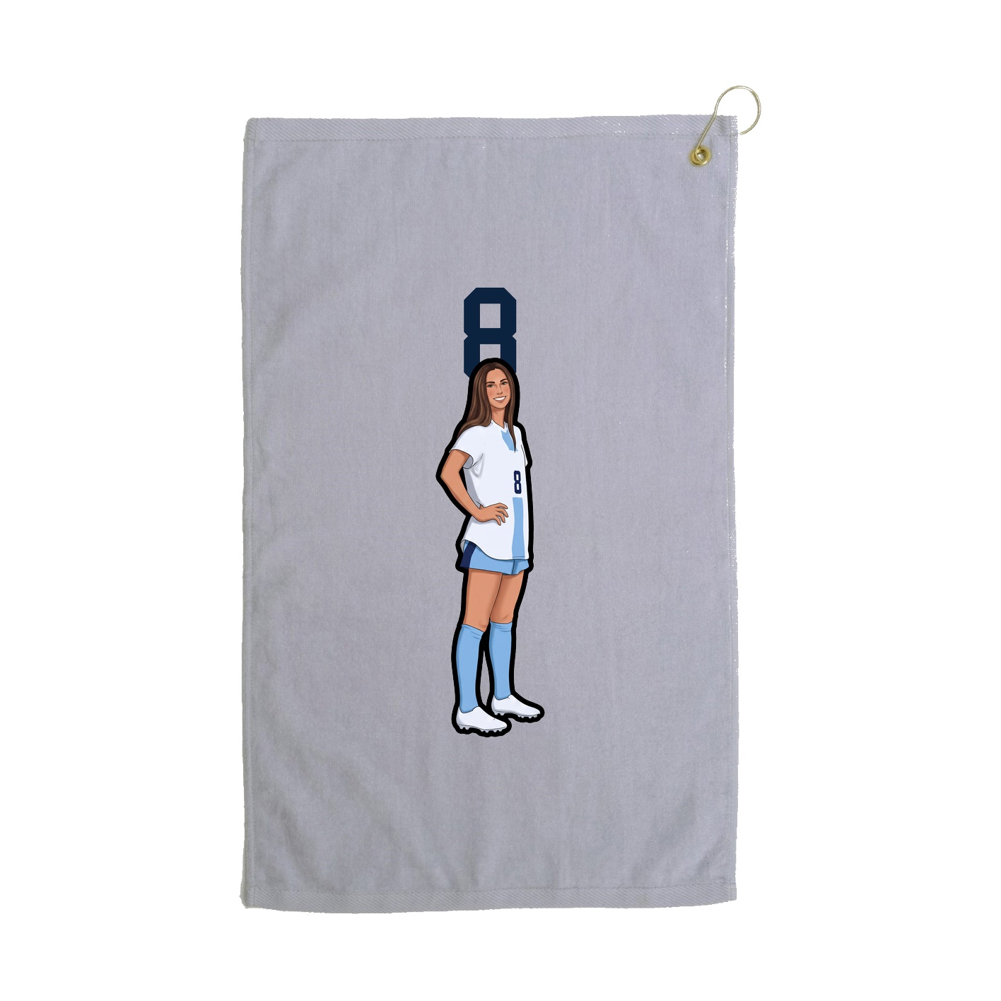 Golf Towel — Number Top in Grey