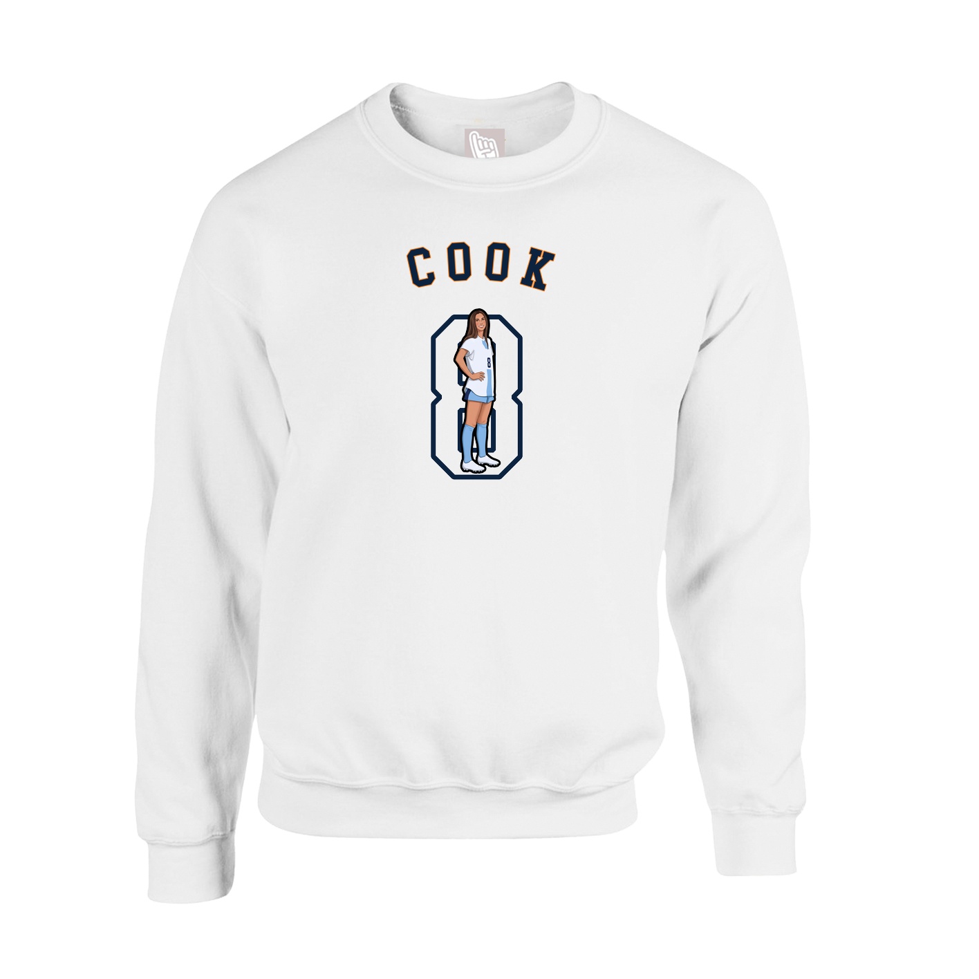 Fleece Crew — Shirsey Arch in White
