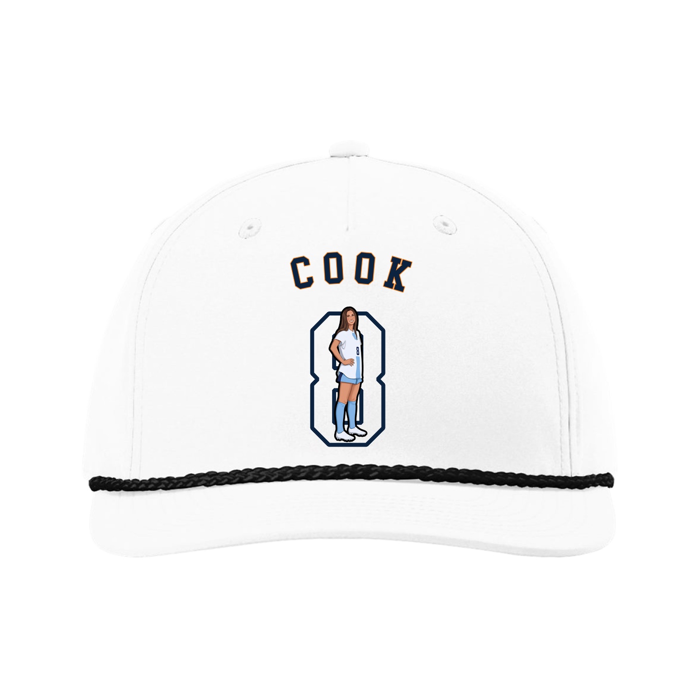 Five-Panel Classic Rope Cap — Shirsey Arch in White