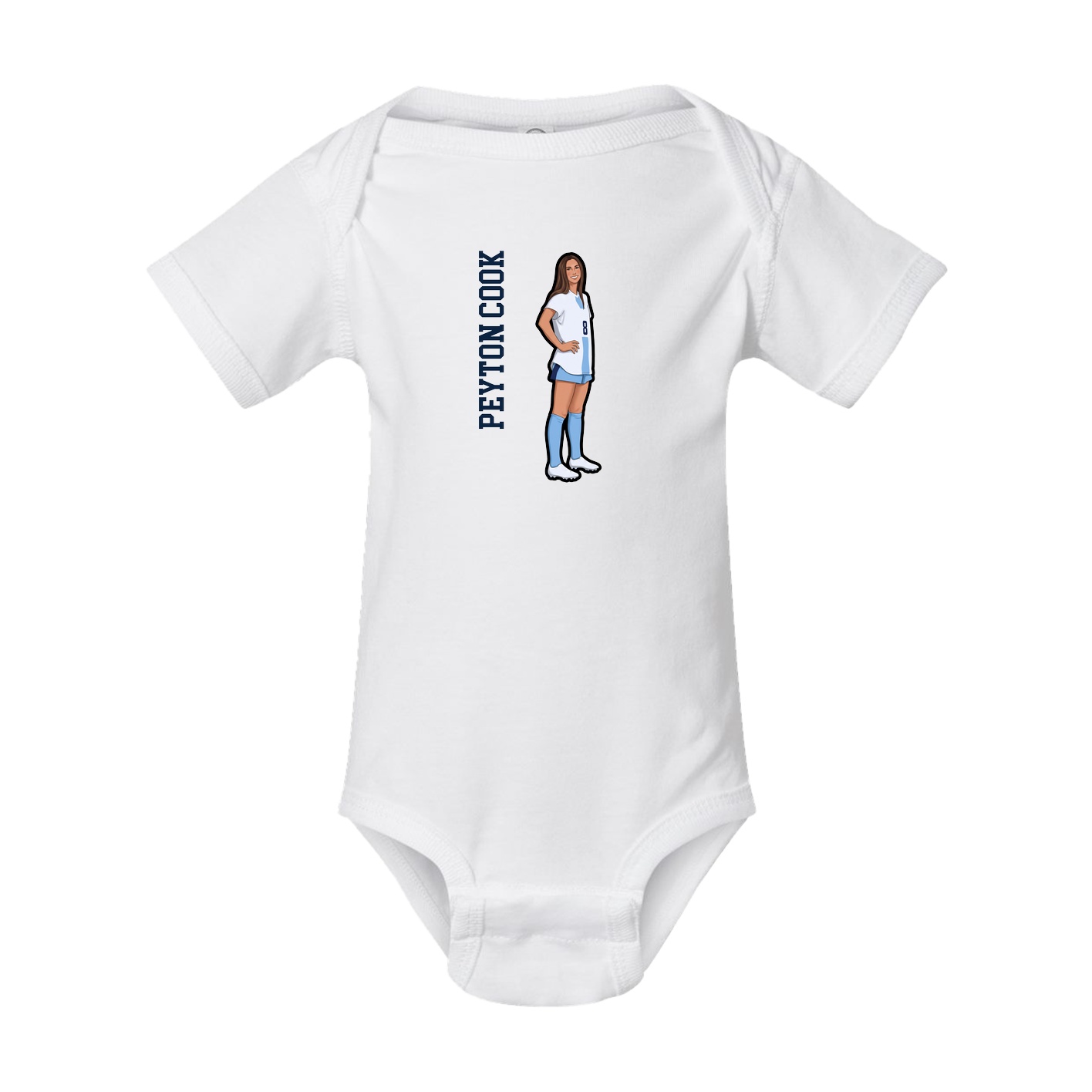 Baby Onesie — Name Vertical in White
