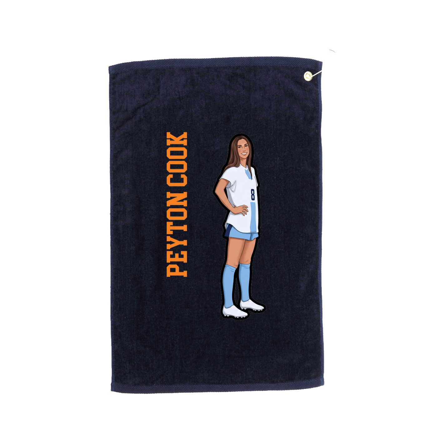 Golf Towel — Name Vertical in Navy