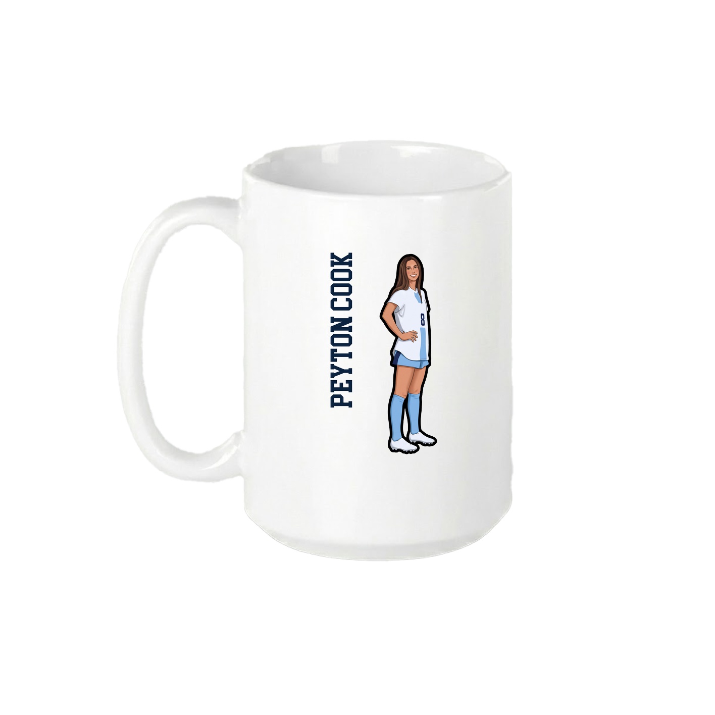 15oz Coffee Mug — Name Vertical in White