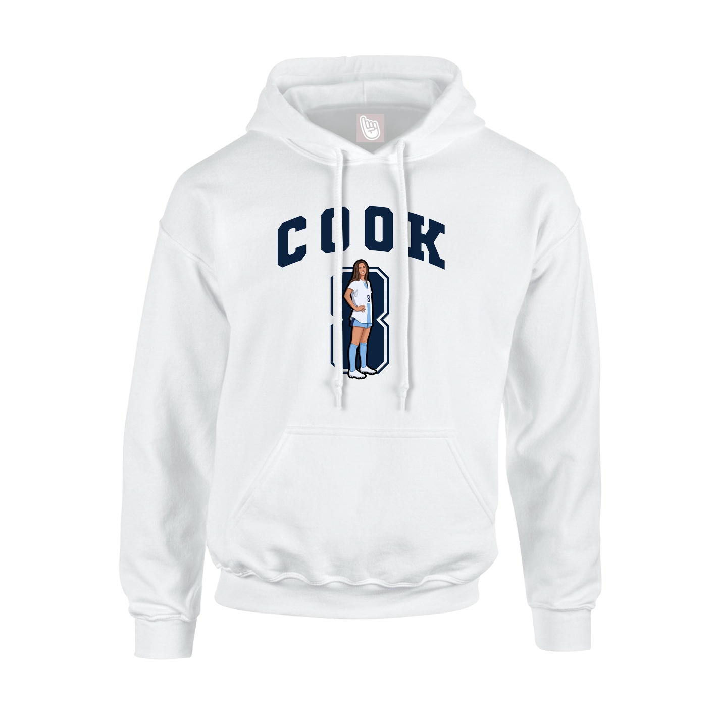 Youth Hoodie — Number in White
