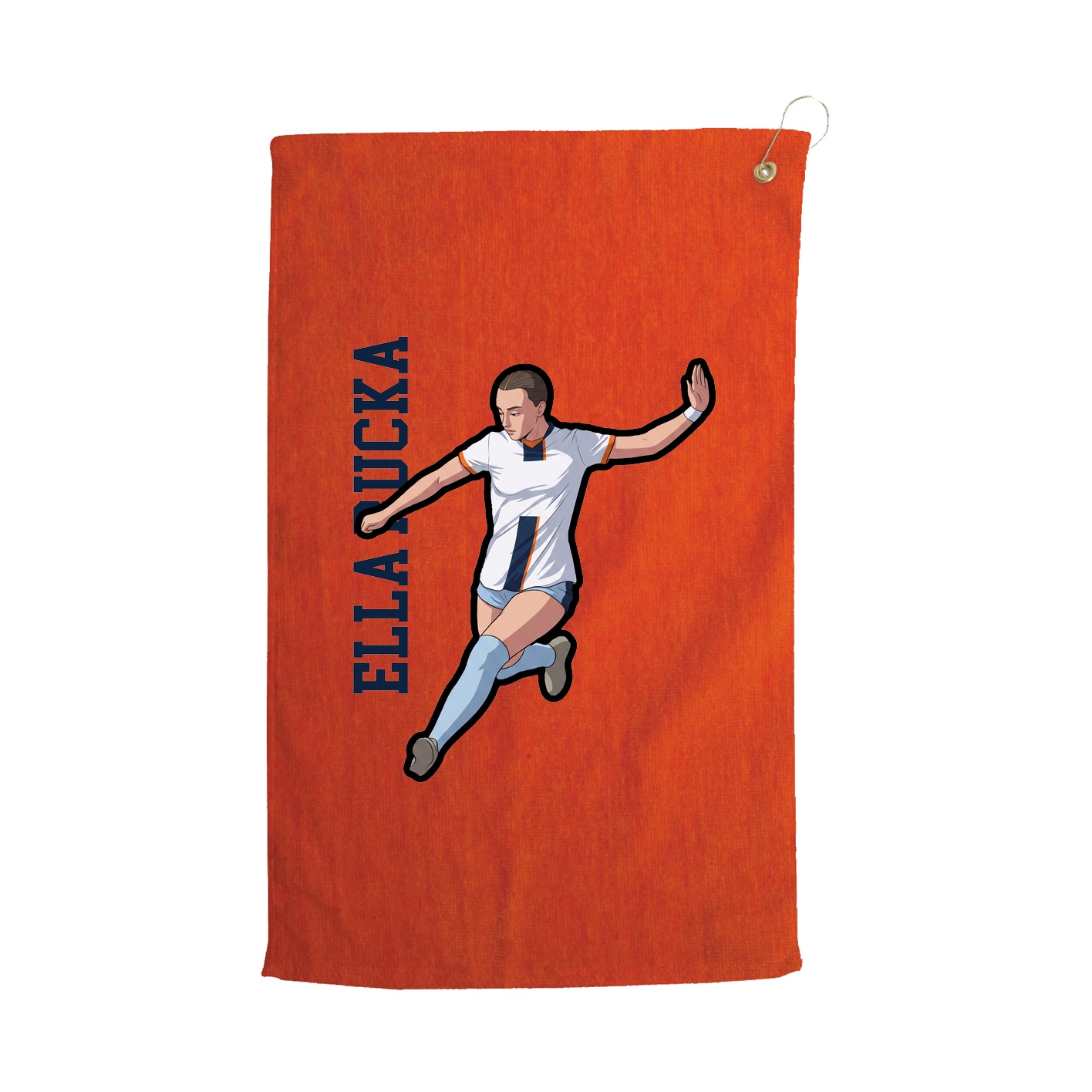 Golf Towel — Name Vertical in Orange