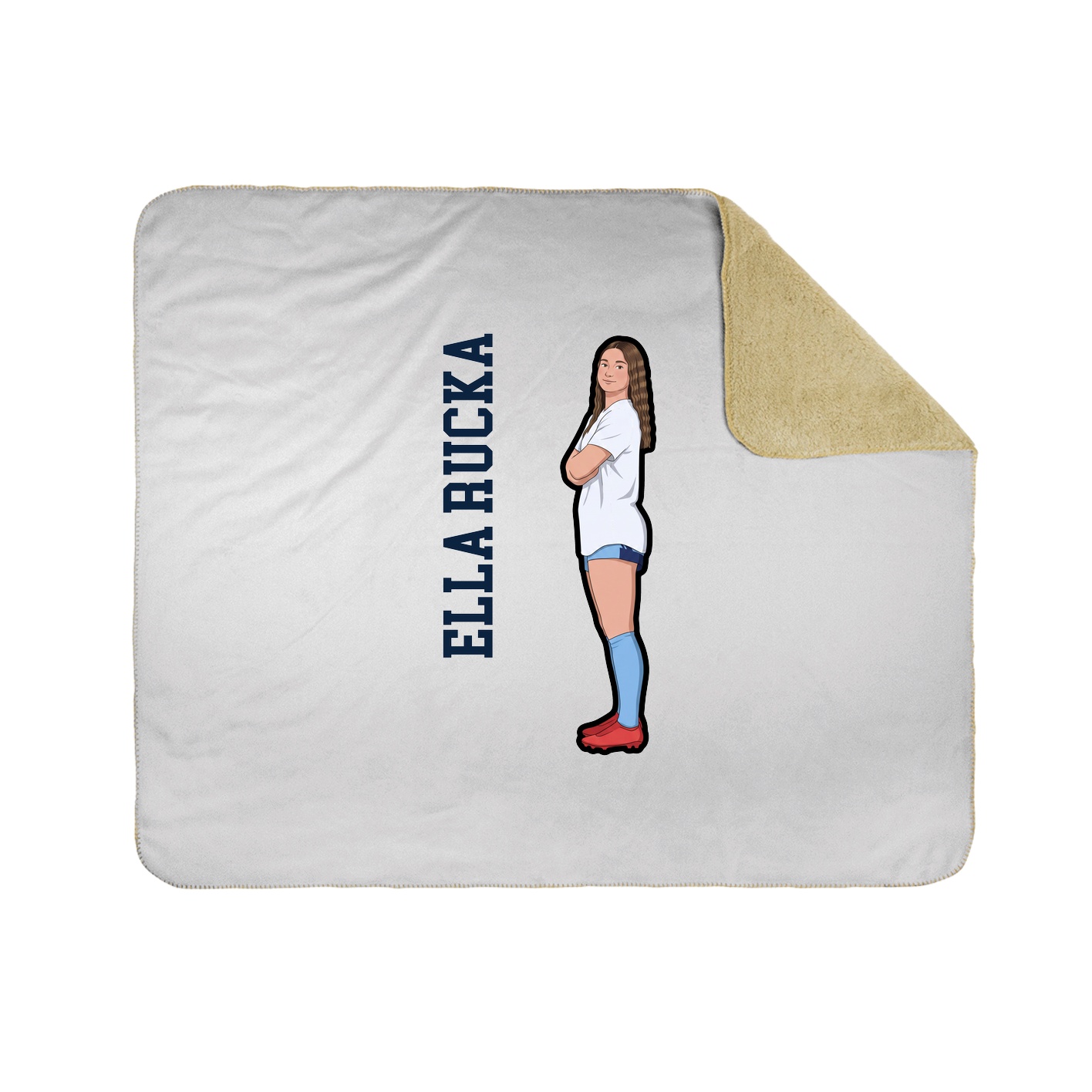 Throw Blanket — Name Vertical in White