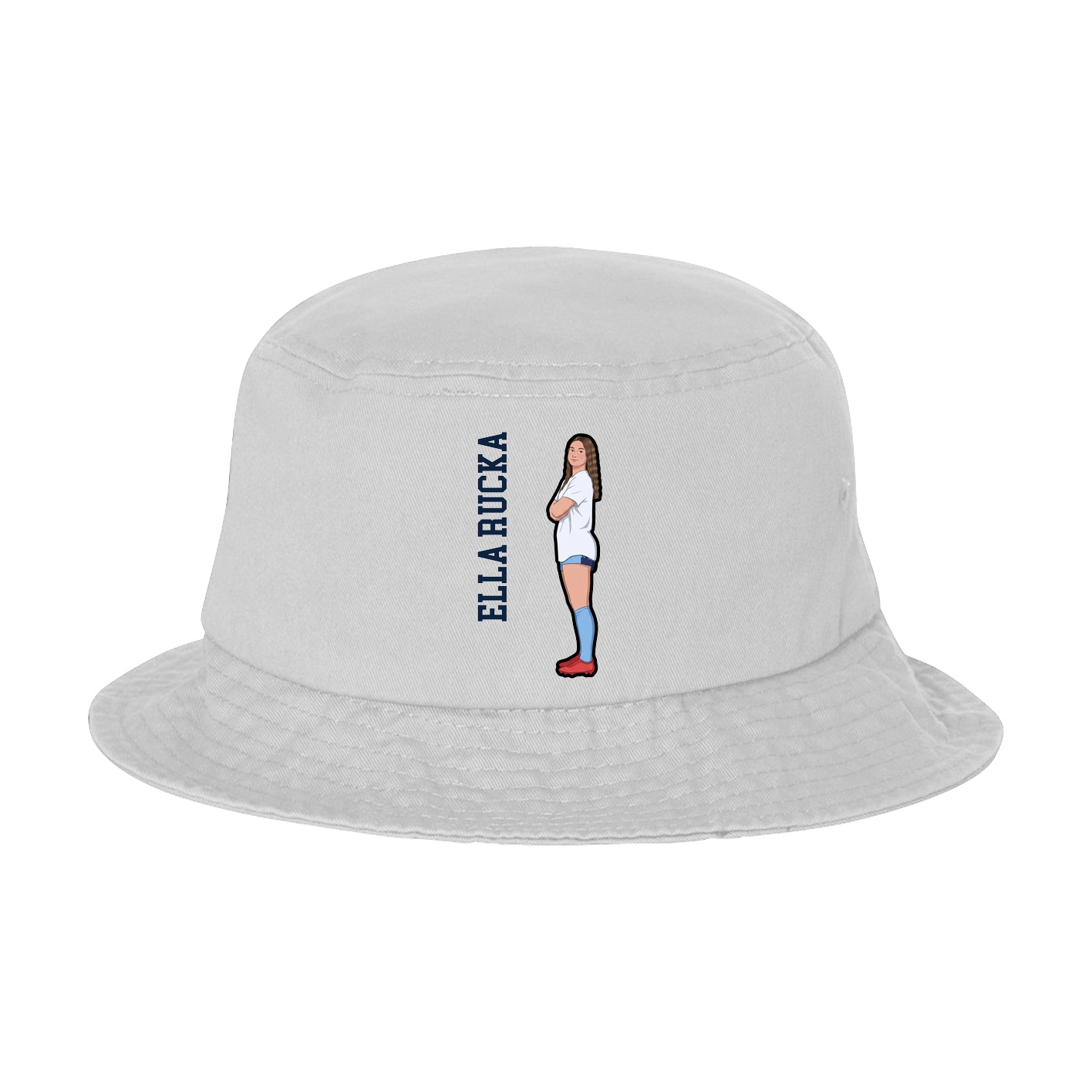 Bucket Cap — Name Vertical in White