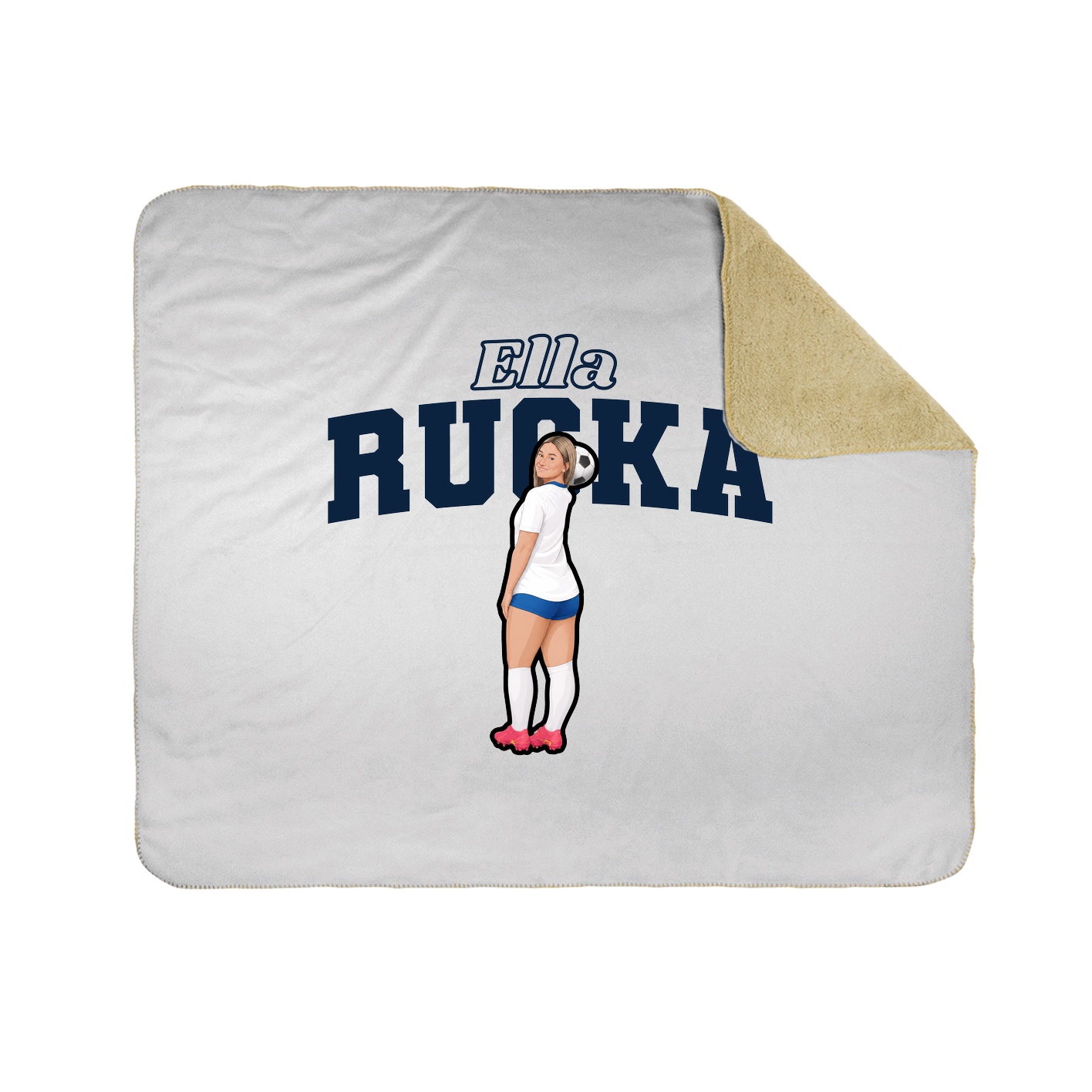 Throw Blanket — Name Arch in White